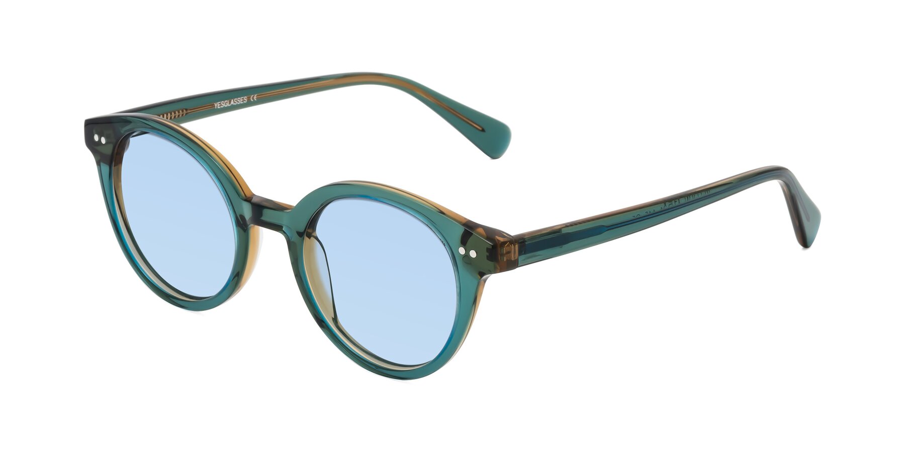 Angle of Bellion in Transparent Green with Light Blue Tinted Lenses