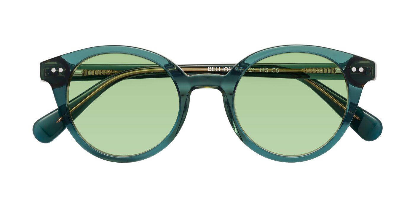 Bellion - Transparent Green Tinted Sunglasses