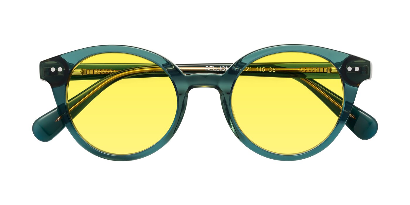 Bellion - Transparent Green Tinted Sunglasses