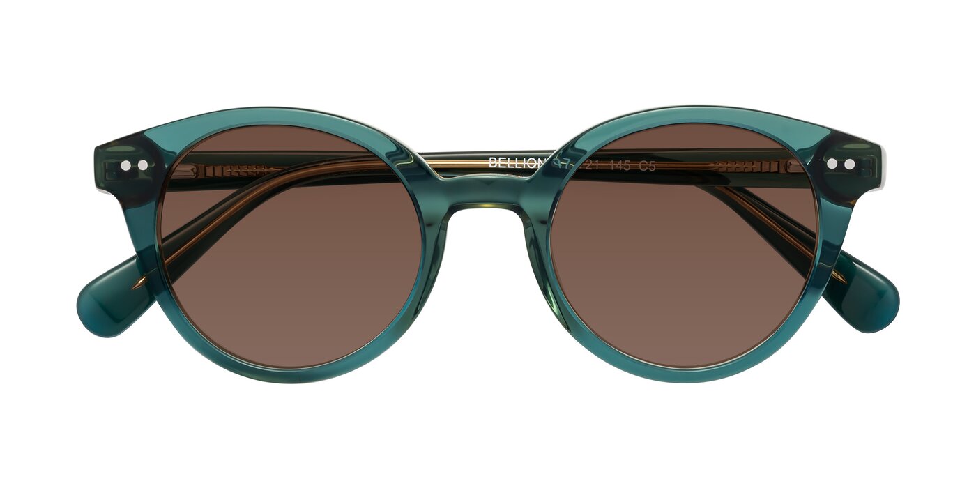 Bellion - Transparent Green Tinted Sunglasses
