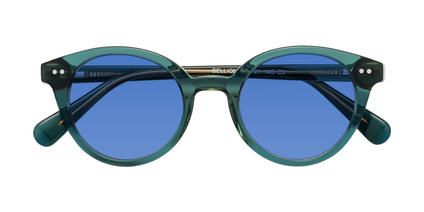Bellion - Transparent Green Tinted Sunglasses