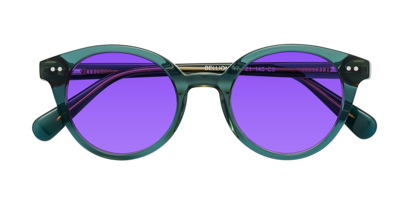 Bellion - Transparent Green Tinted Sunglasses