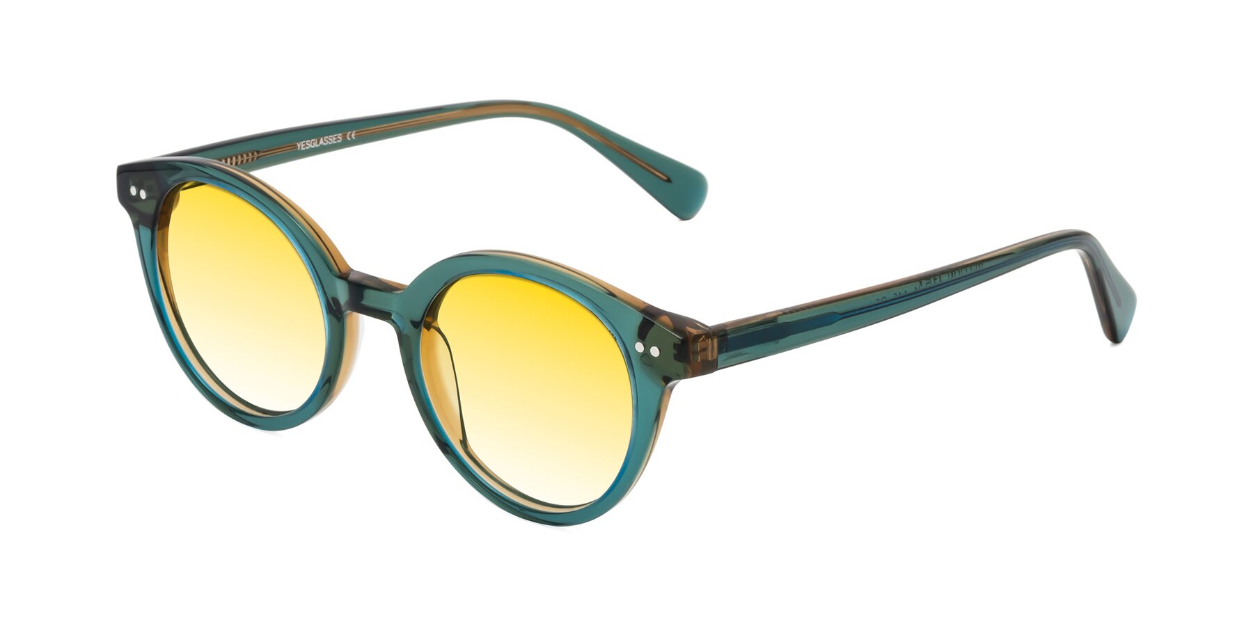 Angle of Bellion in Transparent Green with Yellow Gradient Lenses