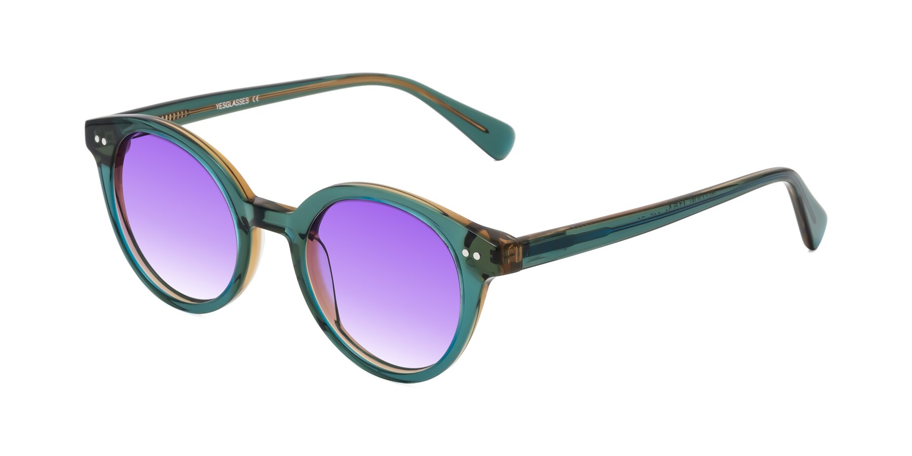 Angle of Bellion in Transparent Green with Purple Gradient Lenses