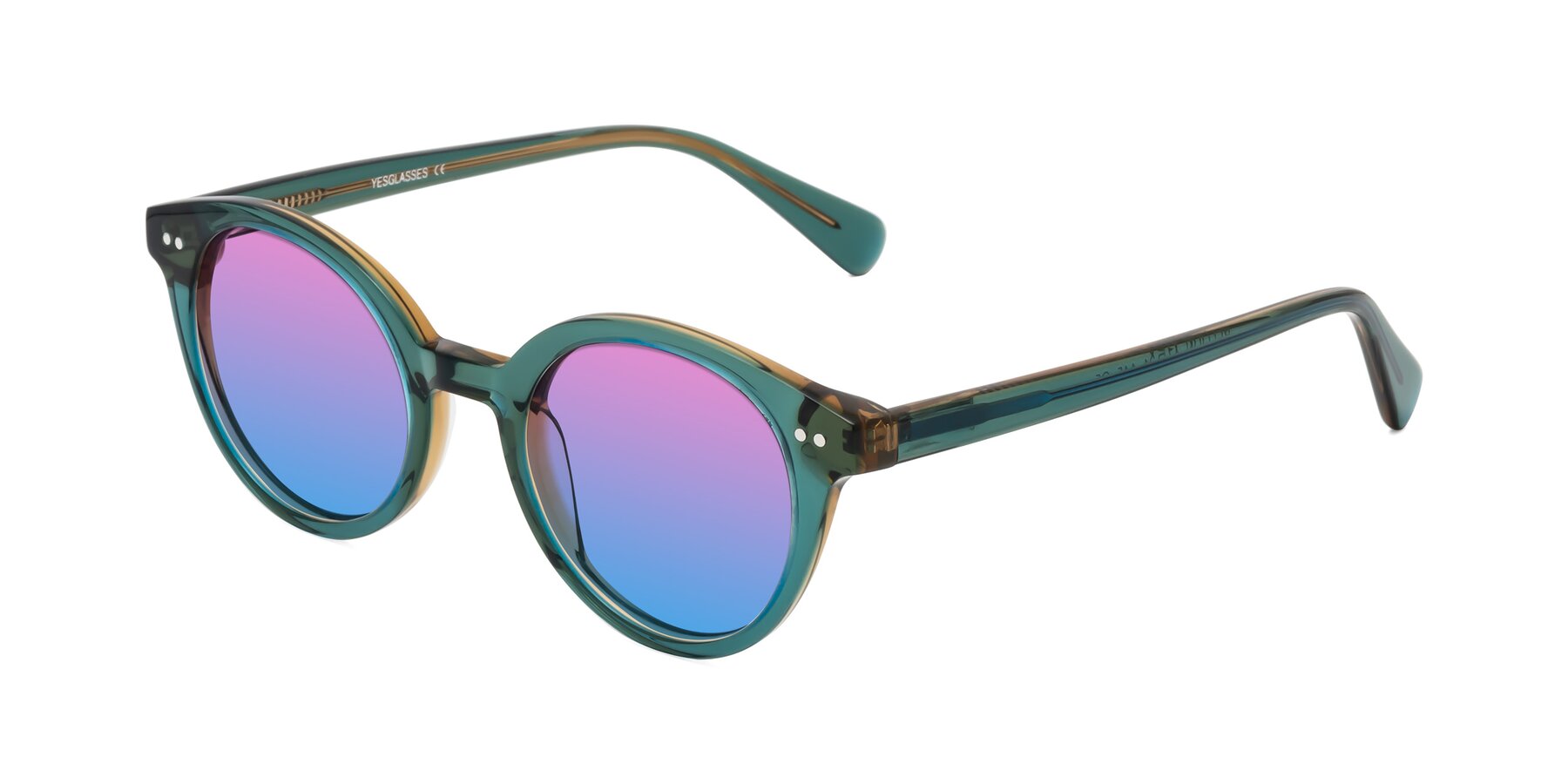 Angle of Bellion in Transparent Green with Pink / Blue Gradient Lenses