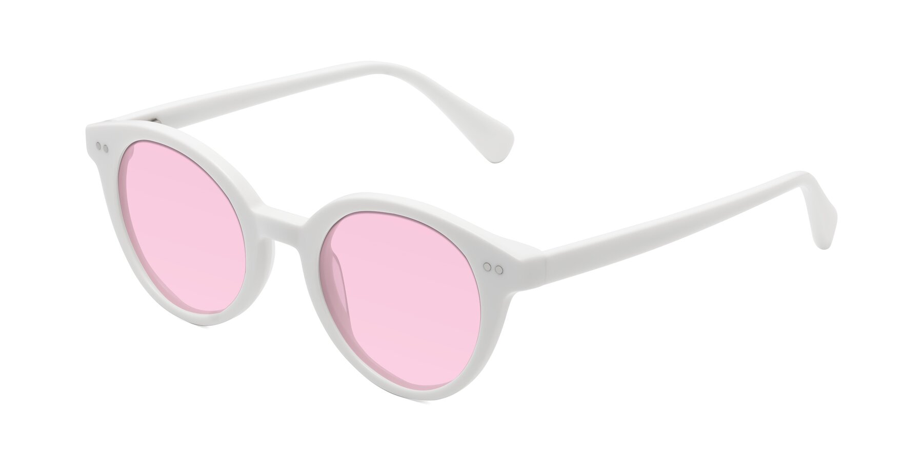 Angle of Bellion in White with Light Pink Tinted Lenses