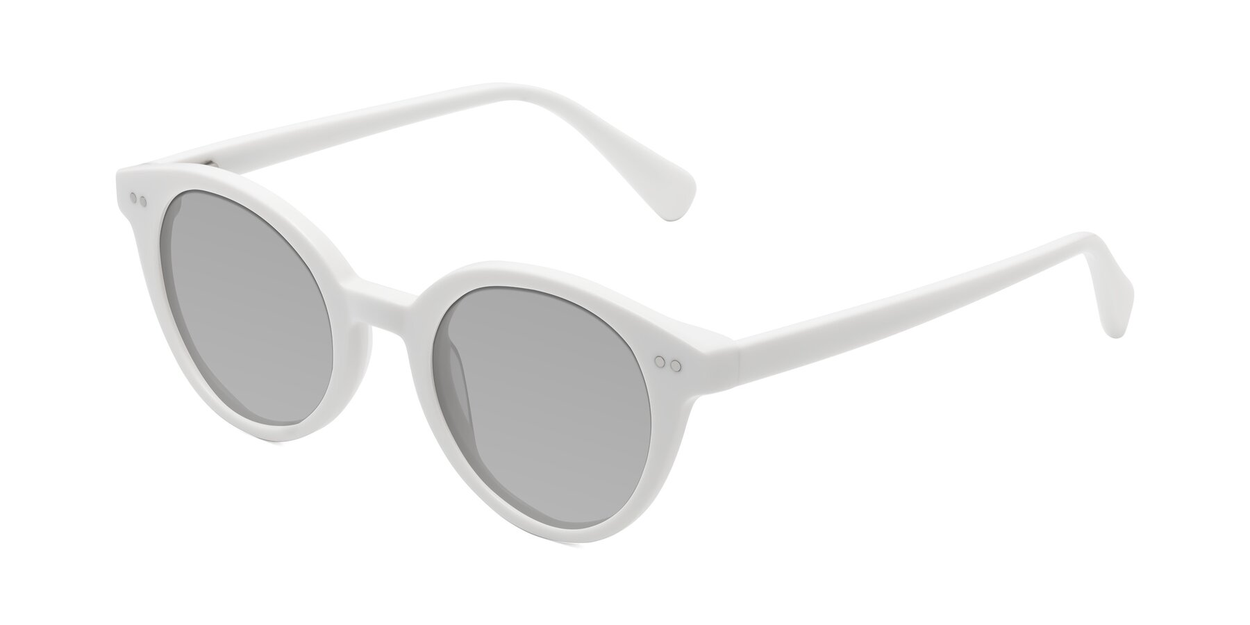 Angle of Bellion in White with Light Gray Tinted Lenses