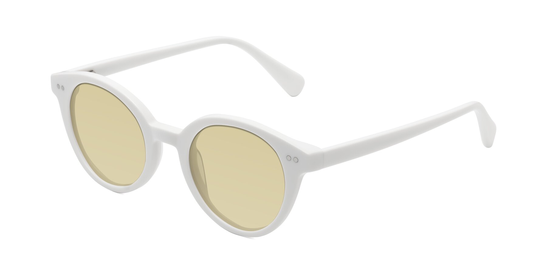 Angle of Bellion in White with Light Champagne Tinted Lenses