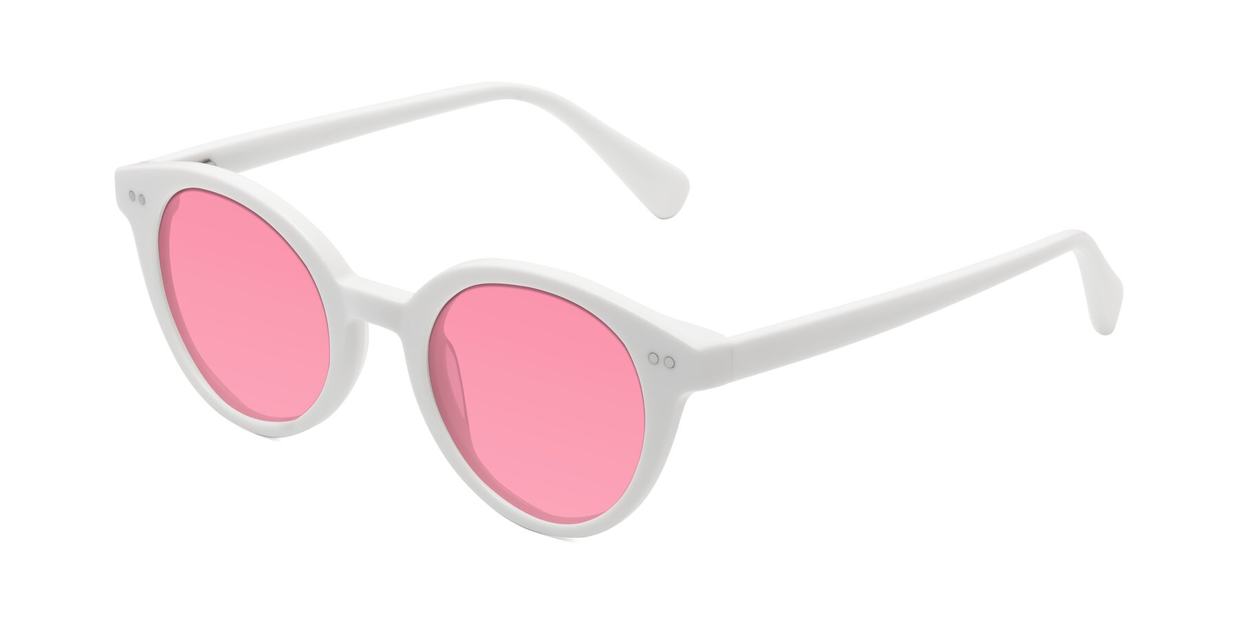 Angle of Bellion in White with Pink Tinted Lenses