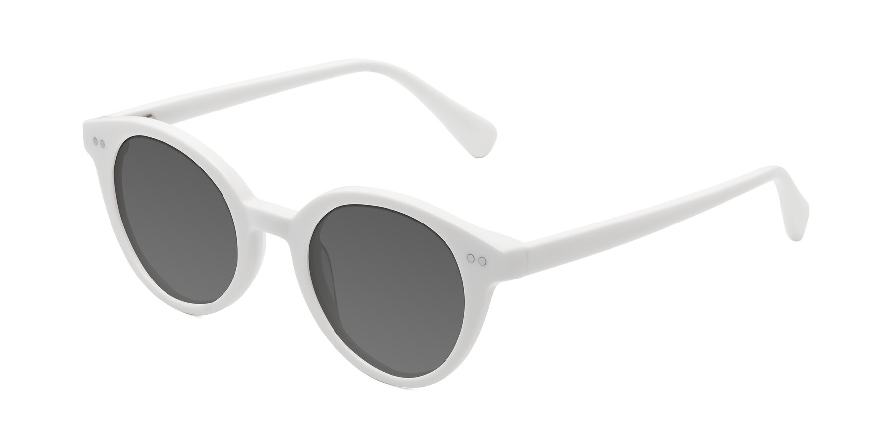 Angle of Bellion in White with Medium Gray Tinted Lenses