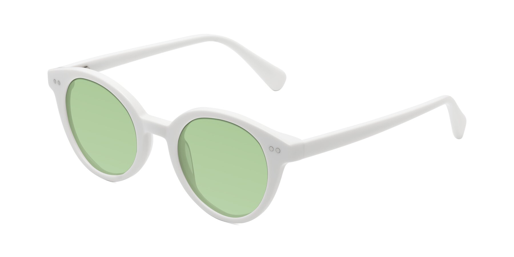 Angle of Bellion in White with Medium Green Tinted Lenses