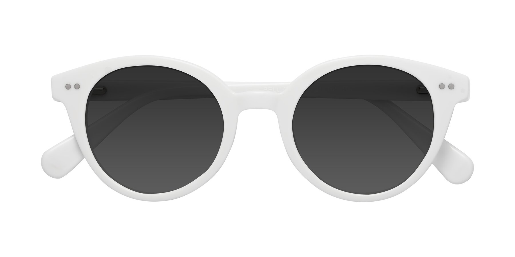 Folded Front of Bellion in White with Gray Tinted Lenses