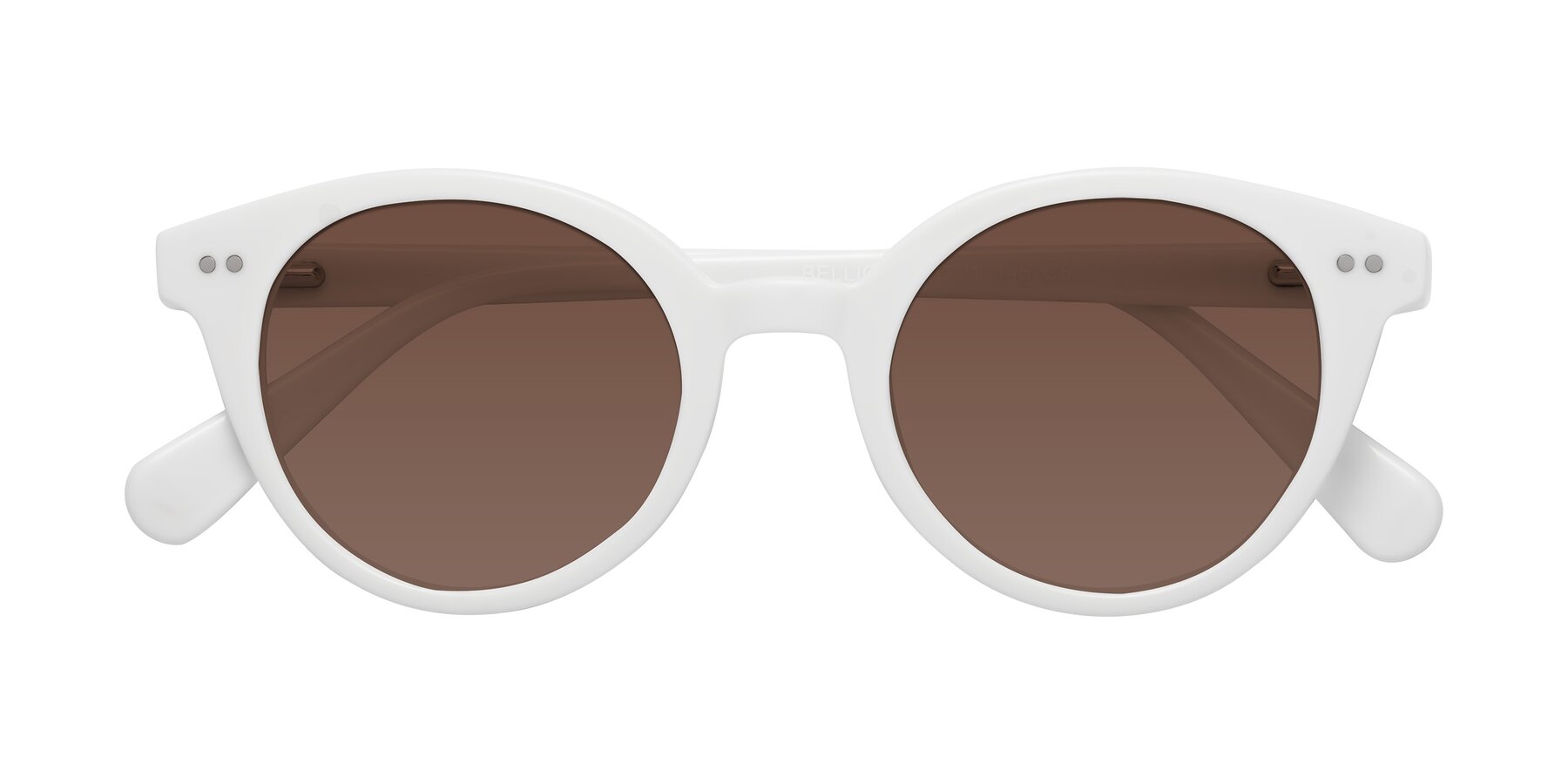 Folded Front of Bellion in White with Brown Tinted Lenses