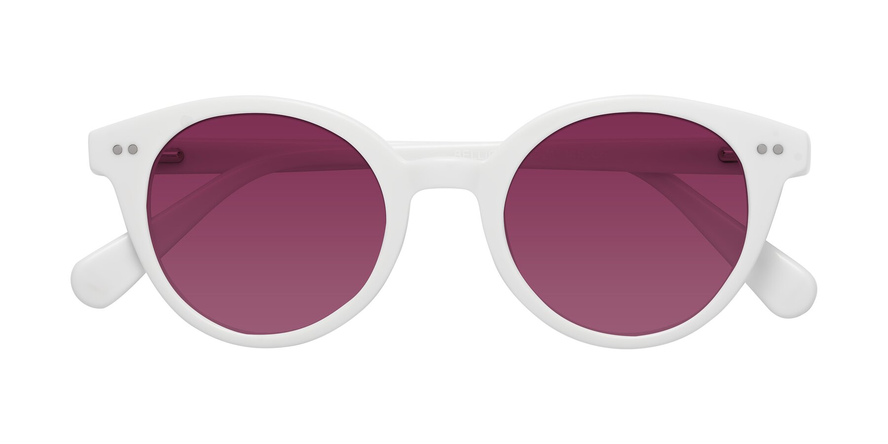 Folded Front of Bellion in White with Wine Tinted Lenses