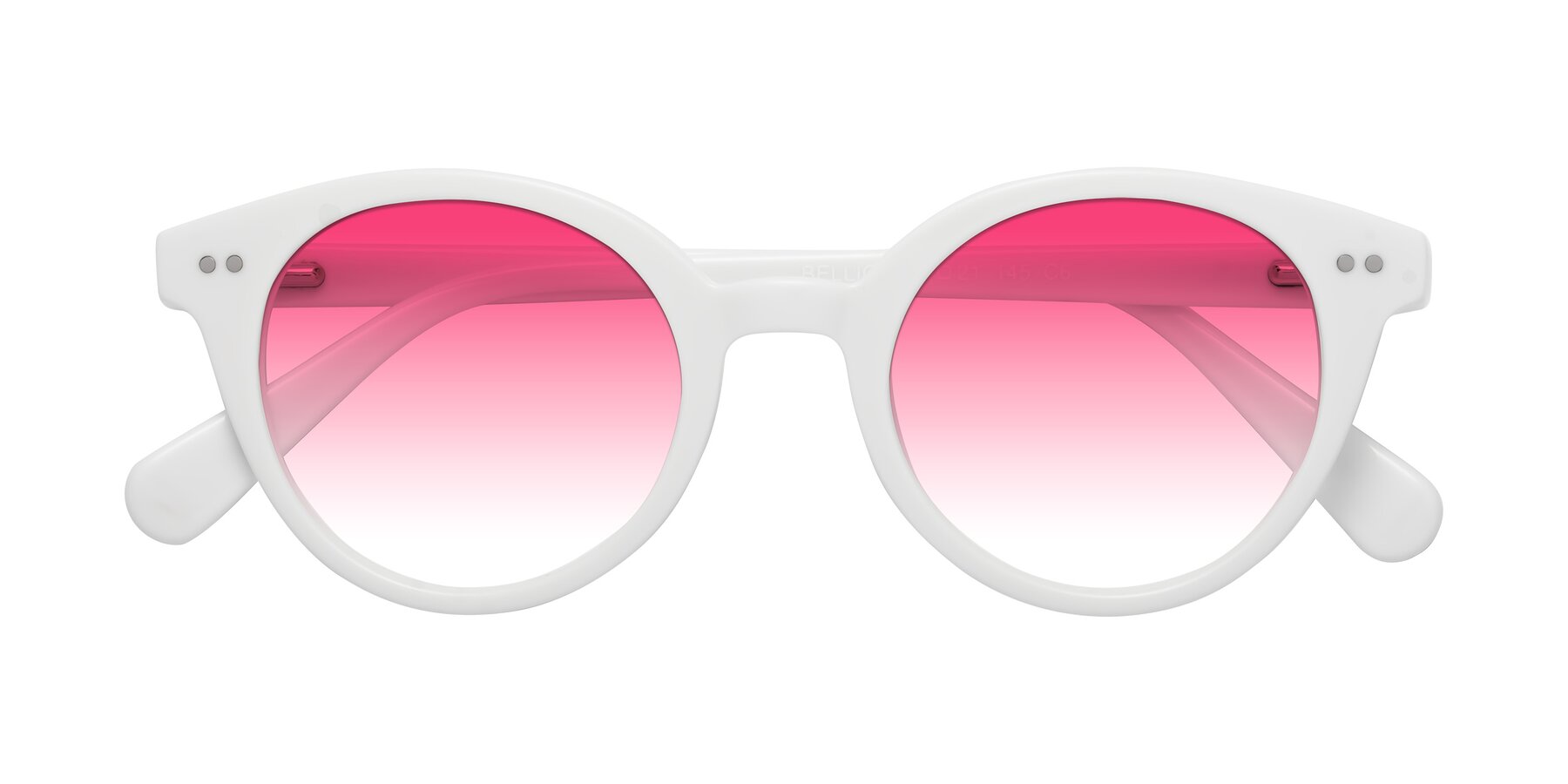 Folded Front of Bellion in White with Pink Gradient Lenses