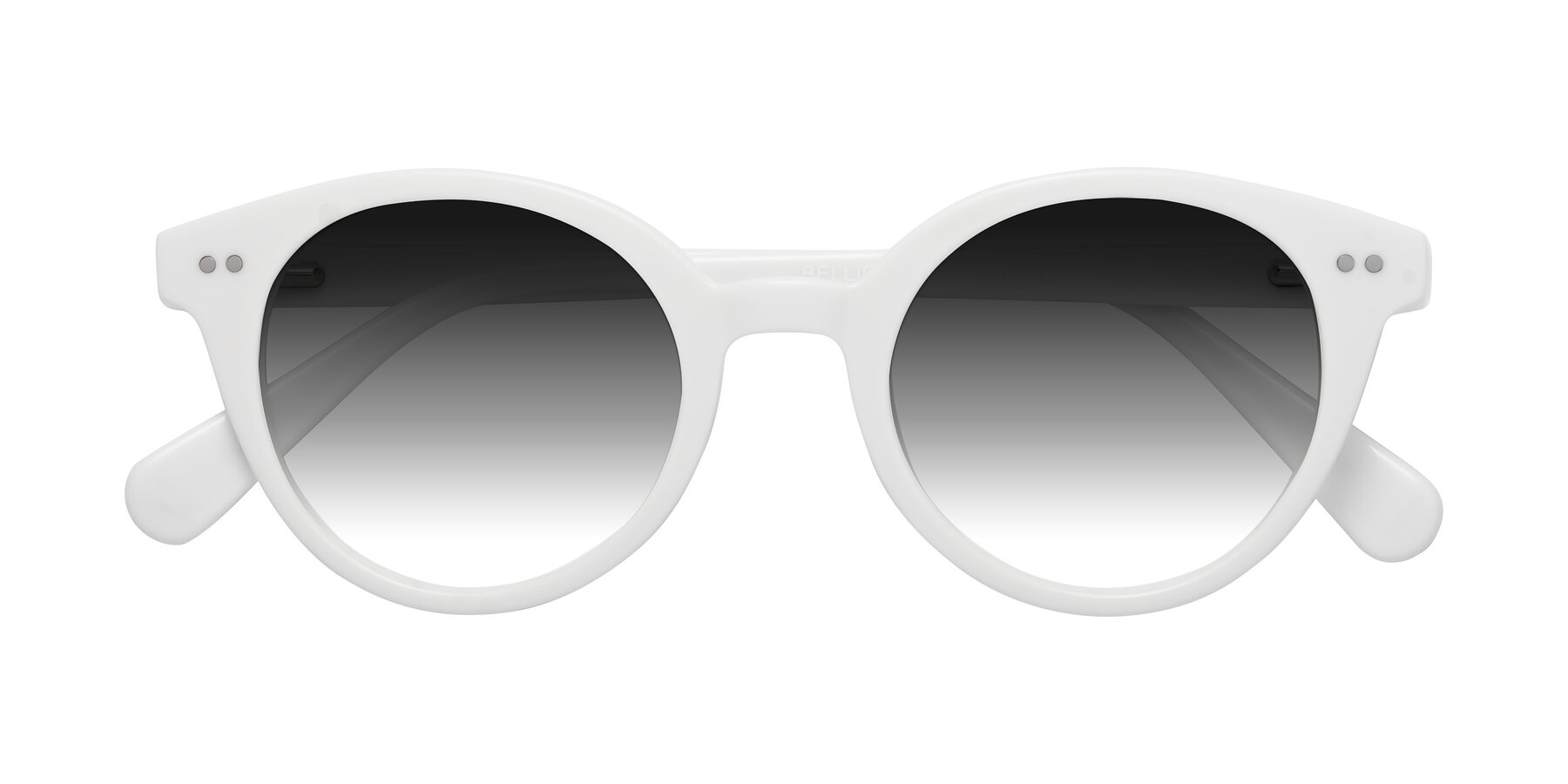 Folded Front of Bellion in White with Gray Gradient Lenses