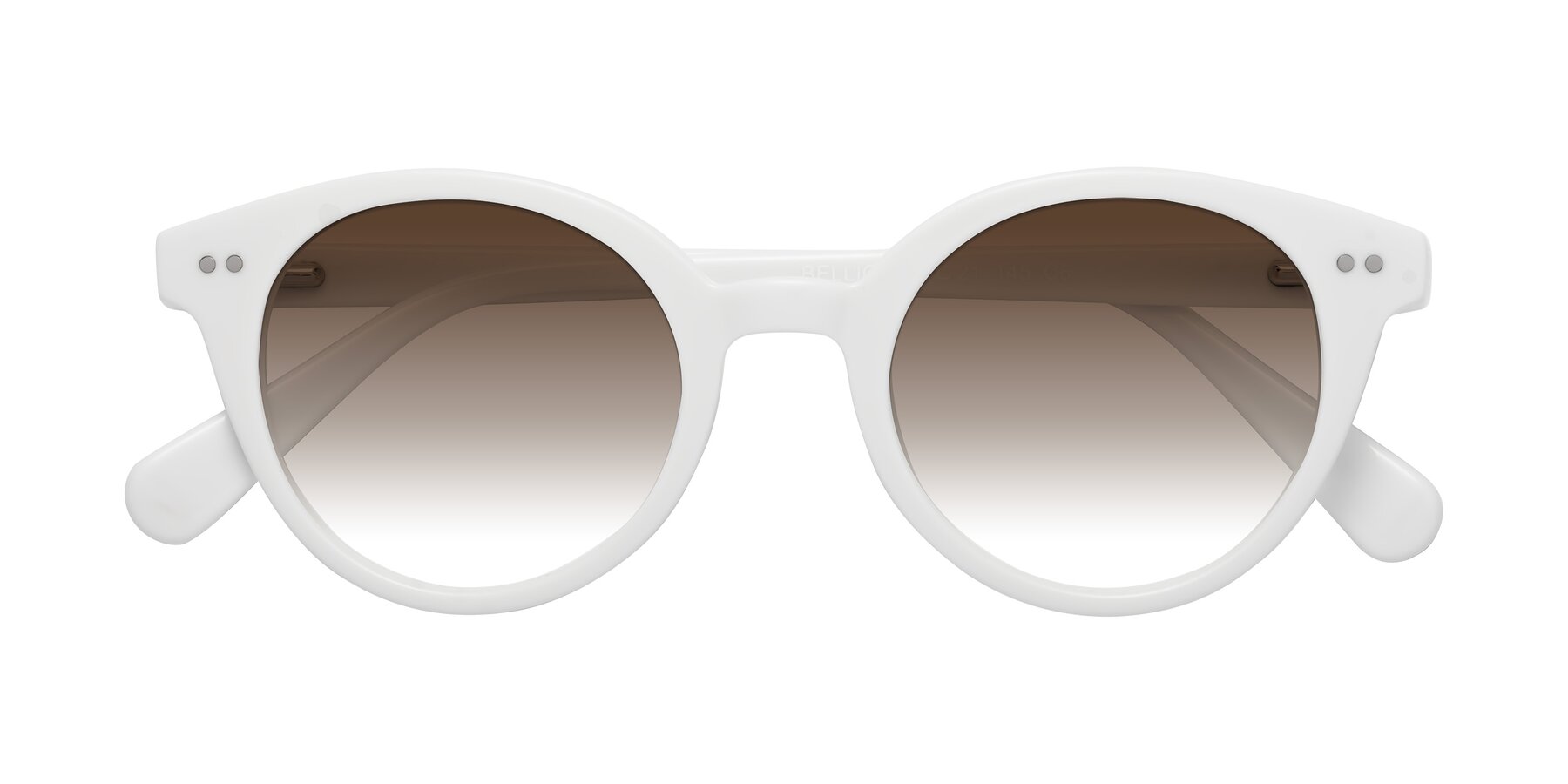 Folded Front of Bellion in White with Brown Gradient Lenses