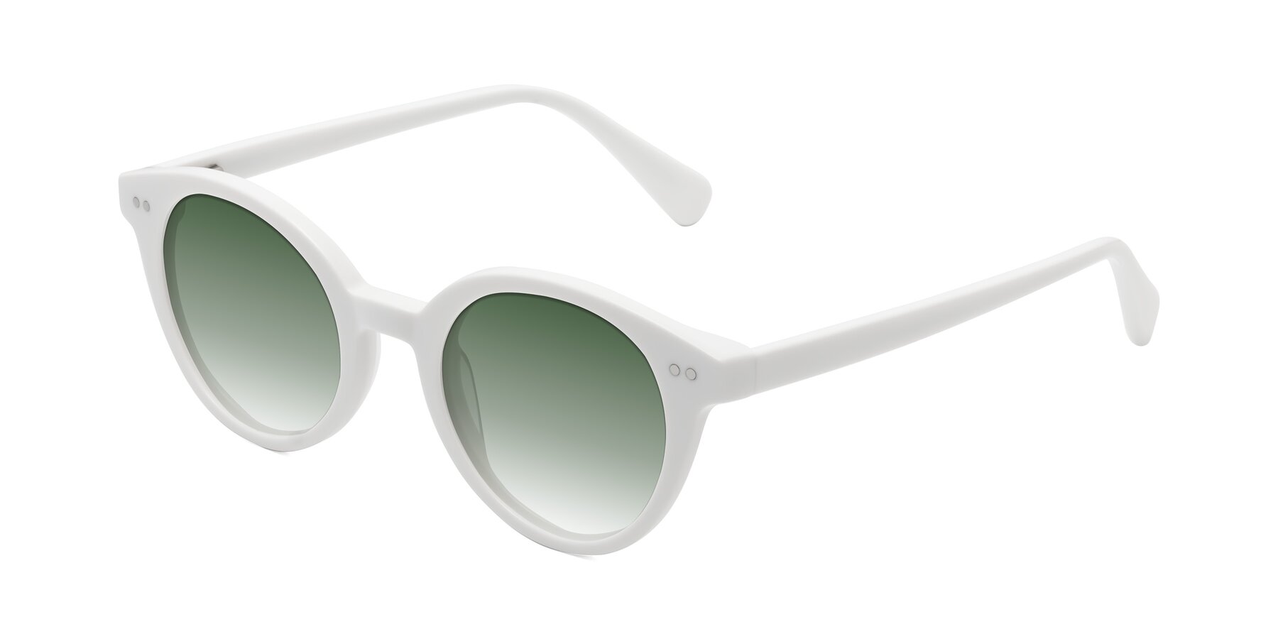 Angle of Bellion in White with Green Gradient Lenses