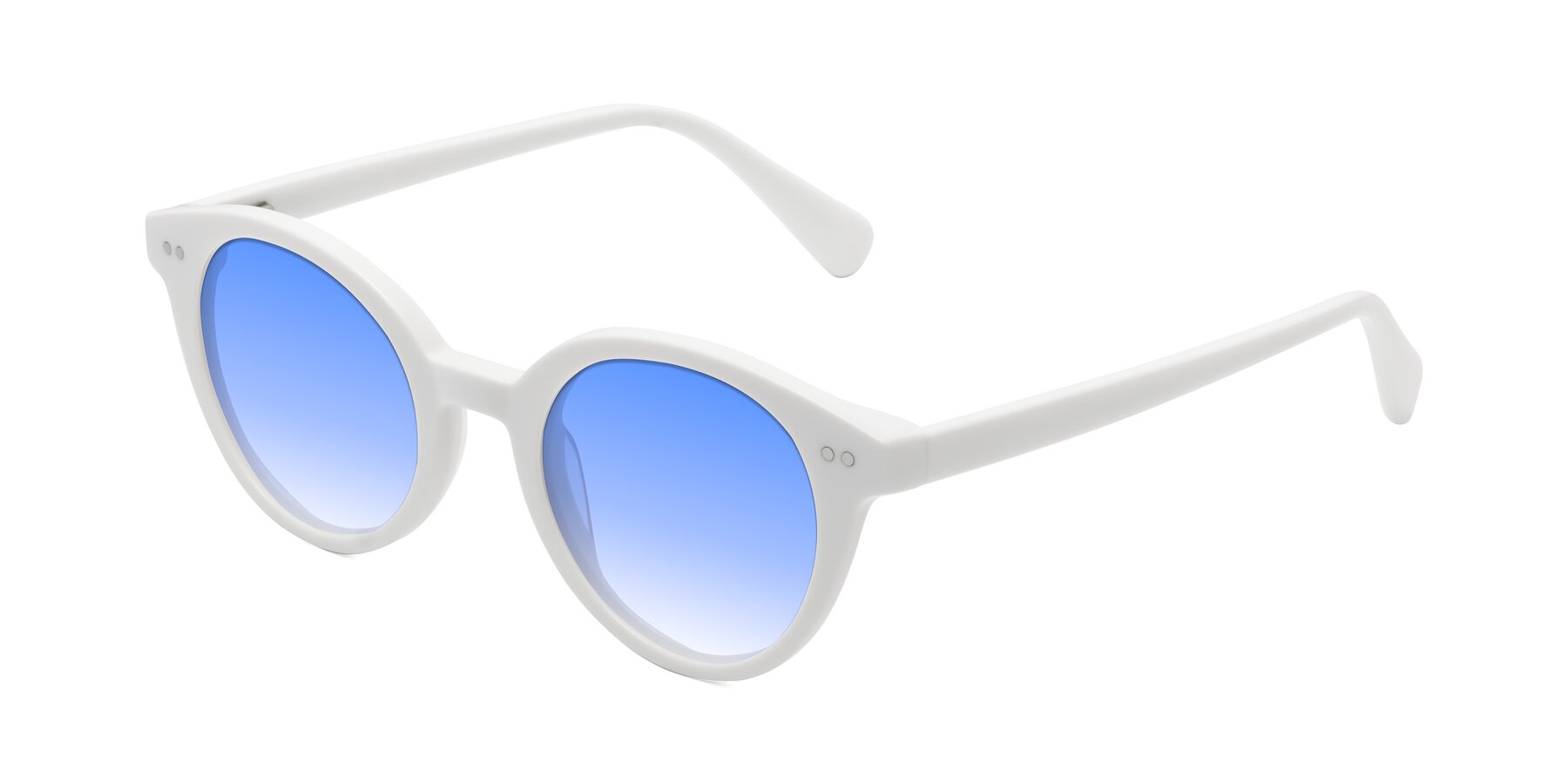 Angle of Bellion in White with Blue Gradient Lenses