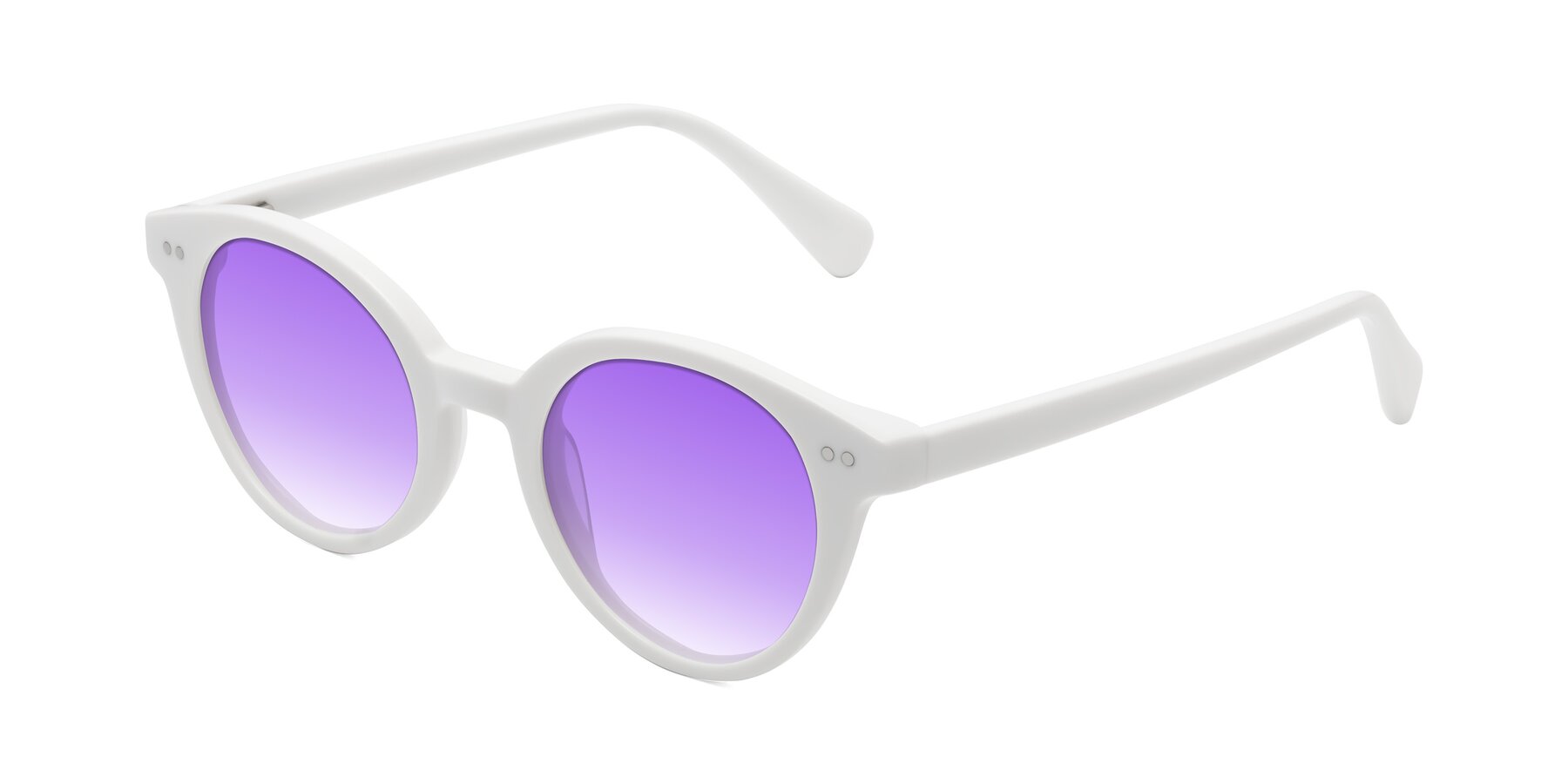 Angle of Bellion in White with Purple Gradient Lenses