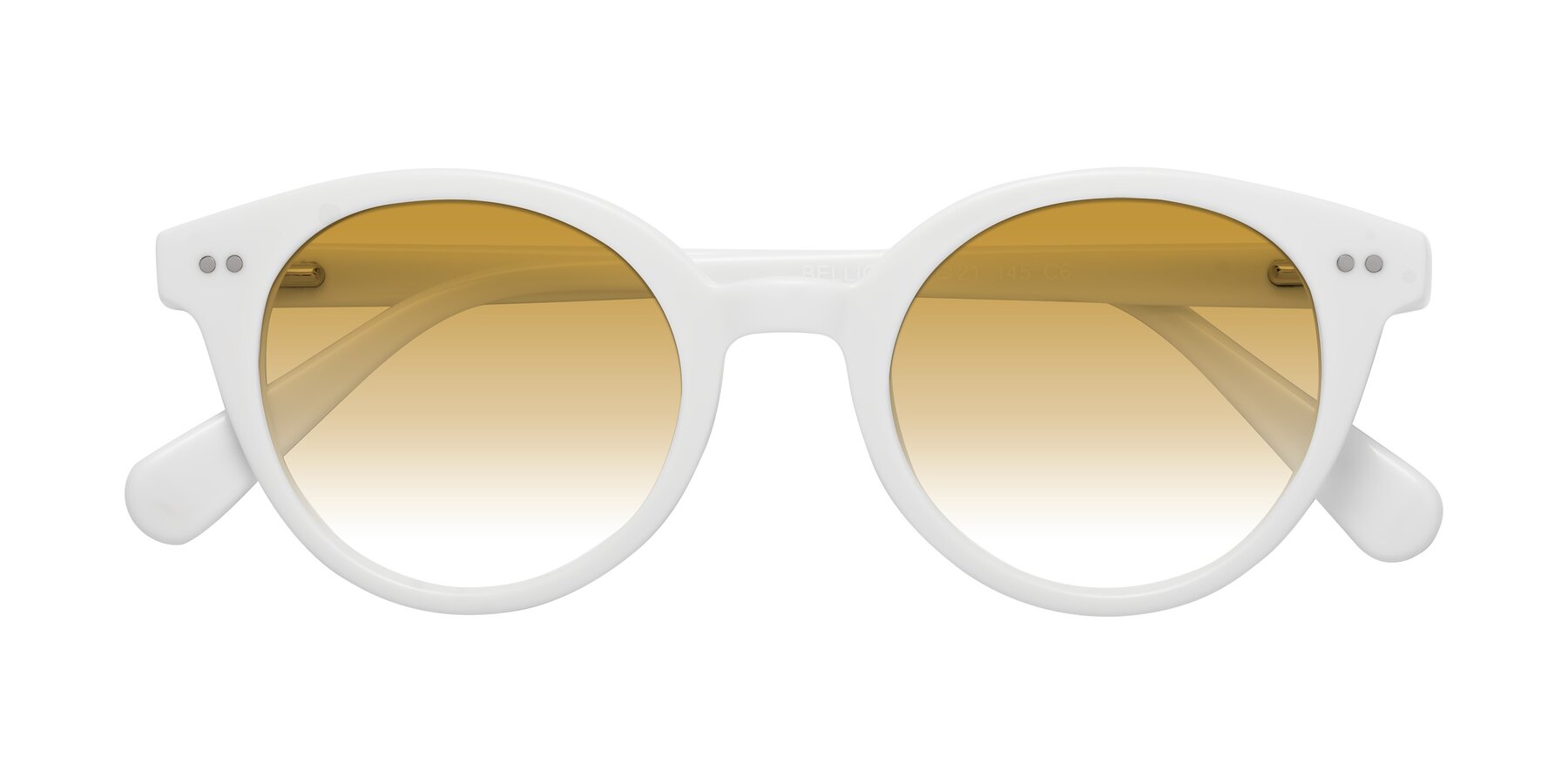 Folded Front of Bellion in White with Champagne Gradient Lenses