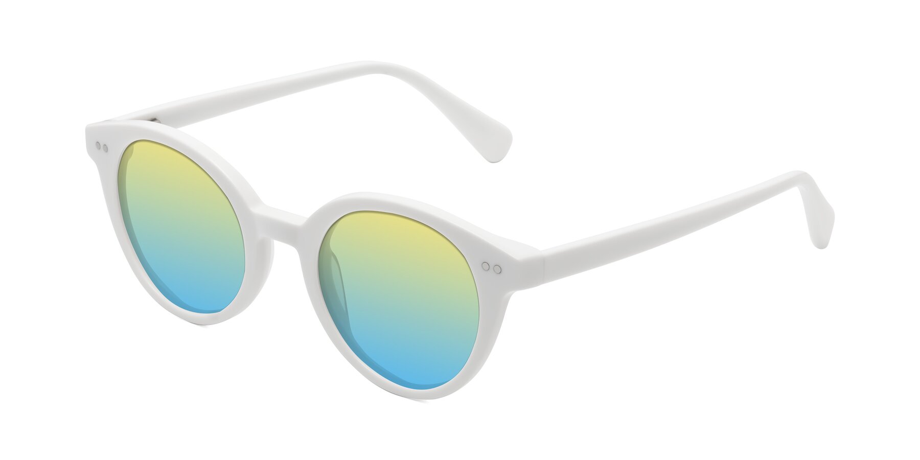 Angle of Bellion in White with Yellow / Blue Gradient Lenses