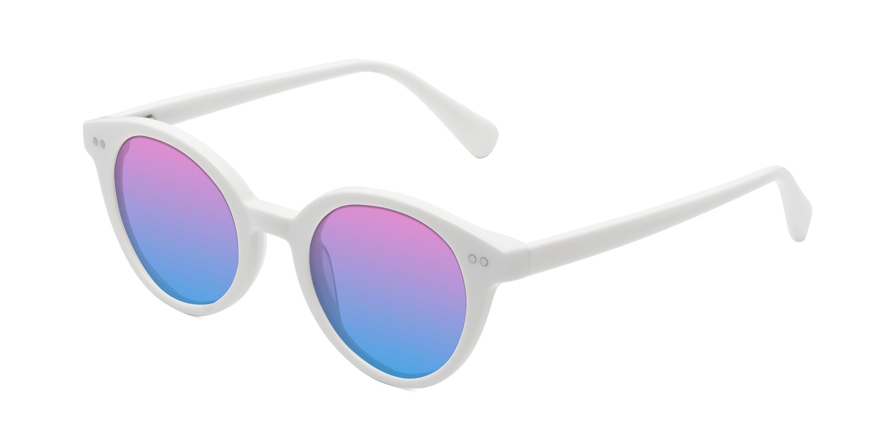 Angle of Bellion in White with Pink / Blue Gradient Lenses