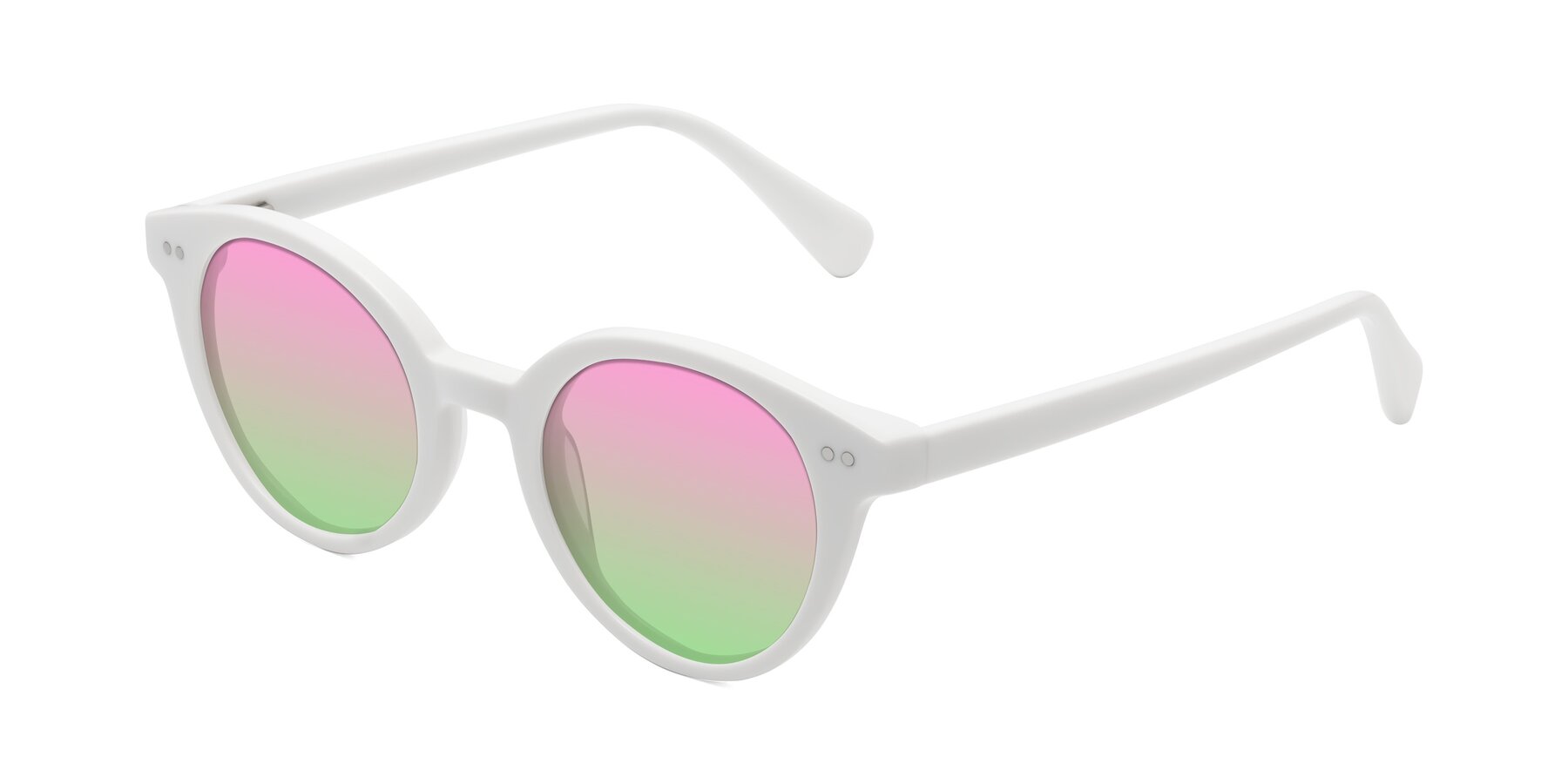 Angle of Bellion in White with Pink / Green Gradient Lenses