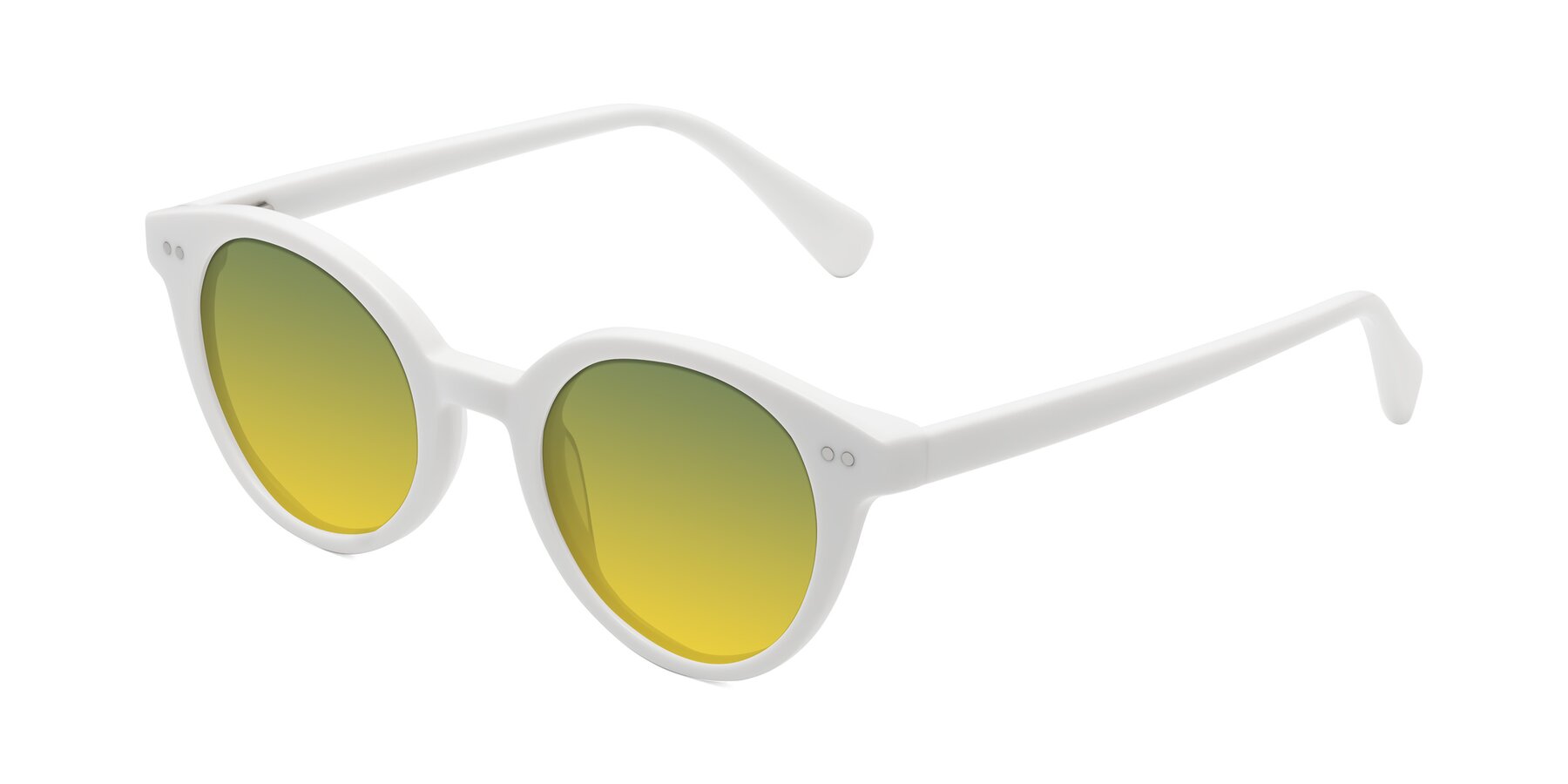 Angle of Bellion in White with Green / Yellow Gradient Lenses