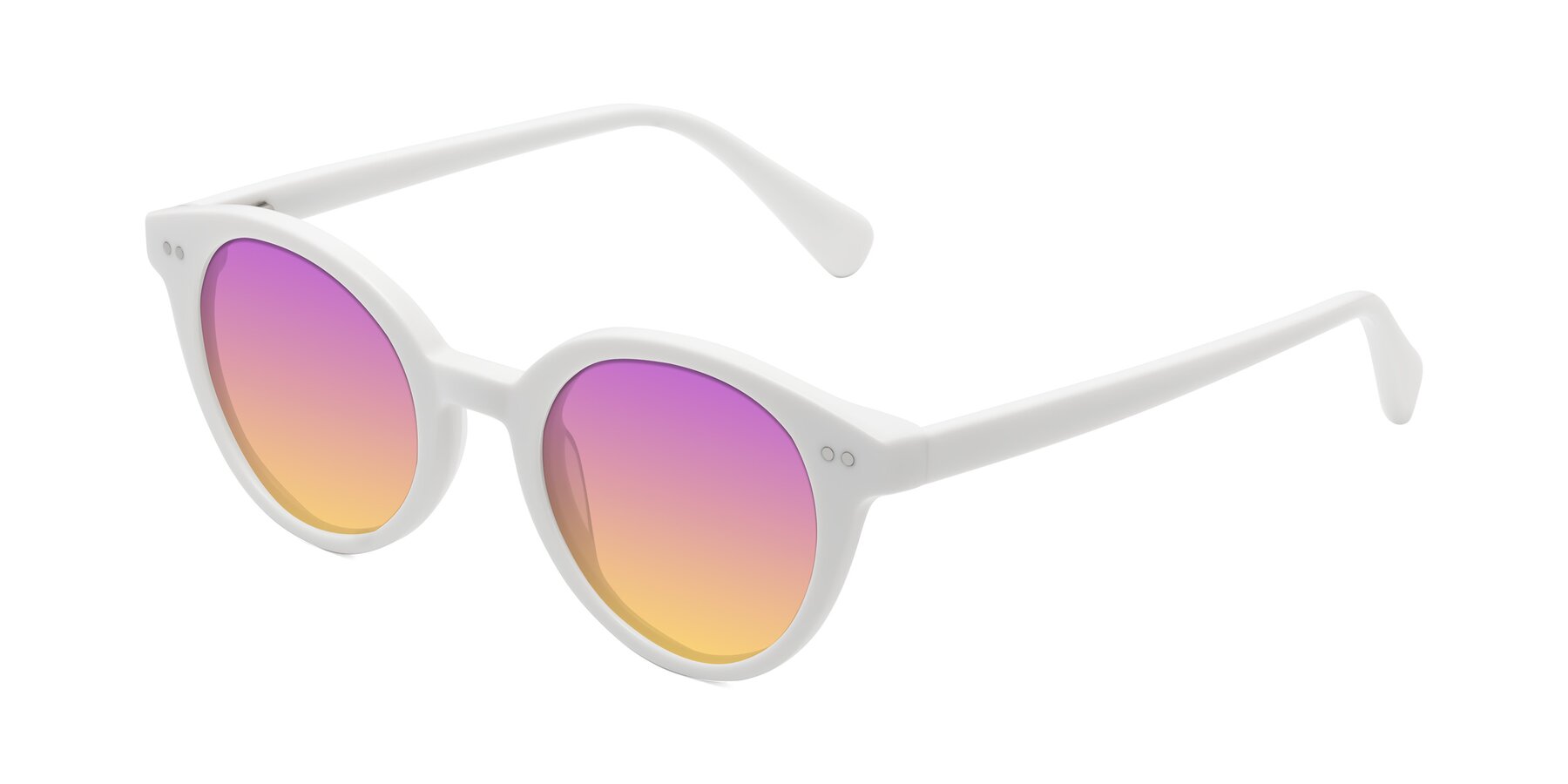 Angle of Bellion in White with Purple / Yellow Gradient Lenses