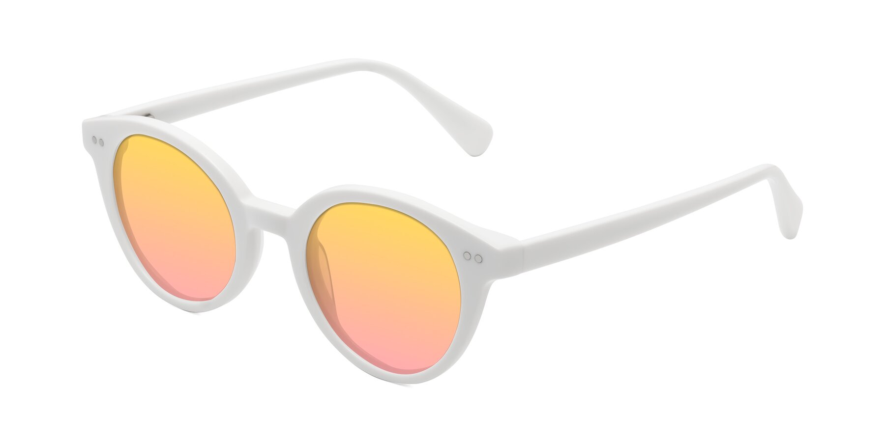 Angle of Bellion in White with Yellow / Pink Gradient Lenses