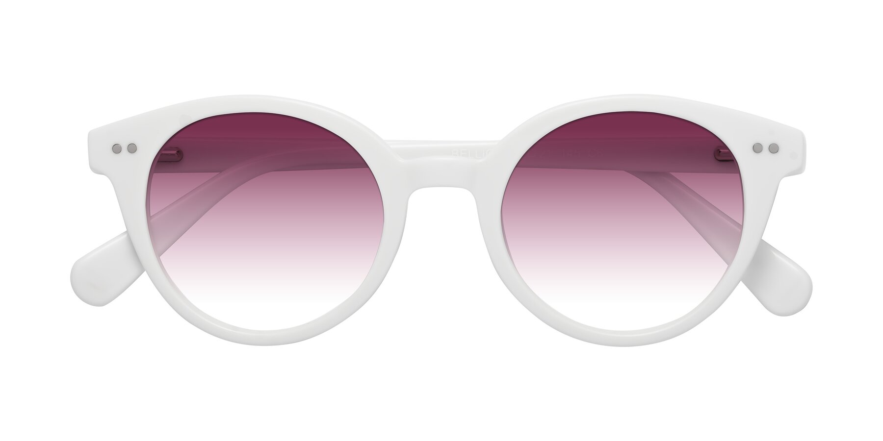 Folded Front of Bellion in White with Wine Gradient Lenses