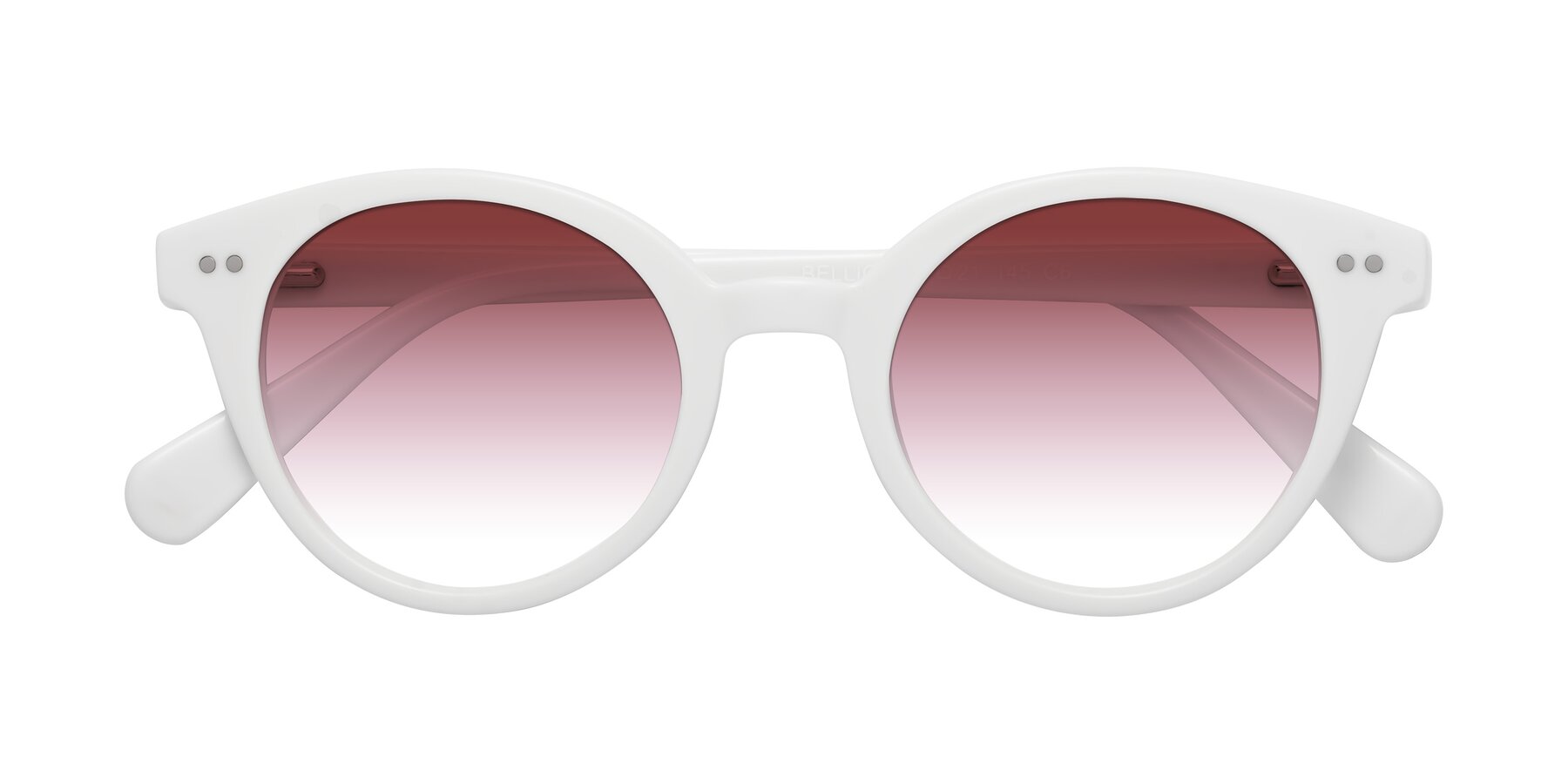 Folded Front of Bellion in White with Garnet Gradient Lenses