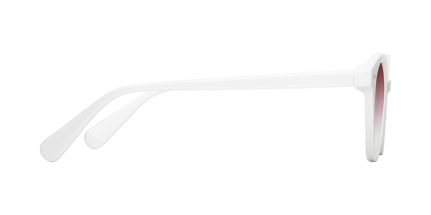 Side of Bellion in White with Garnet Gradient Lenses