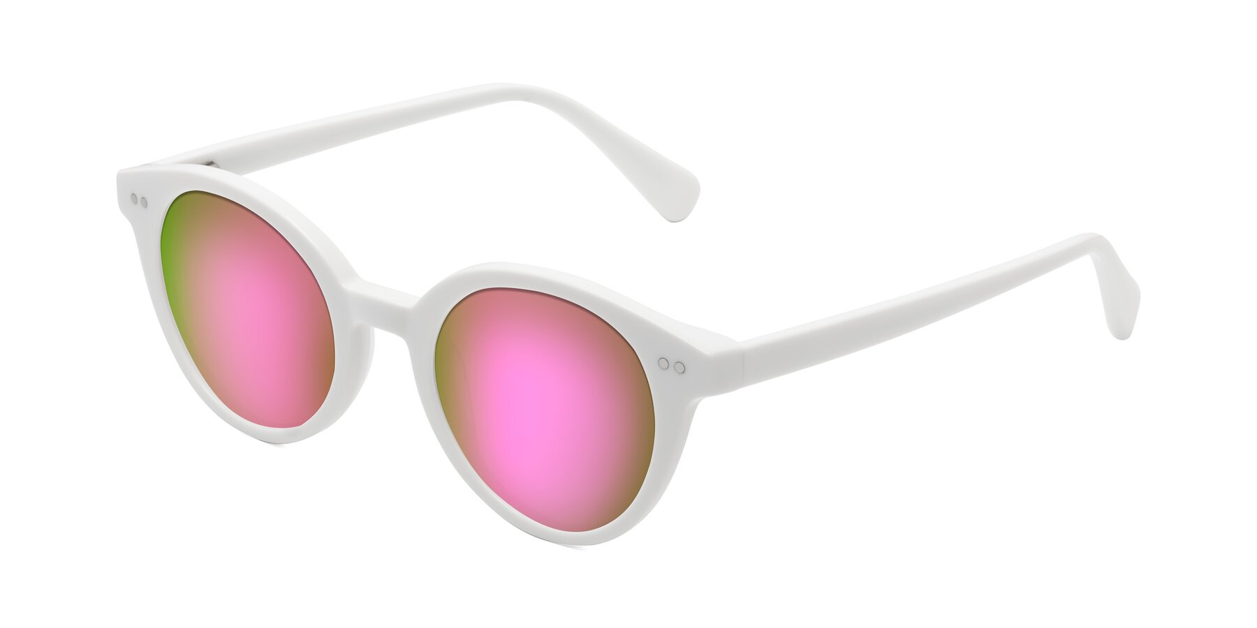 Angle of Bellion in White with Pink Mirrored Lenses