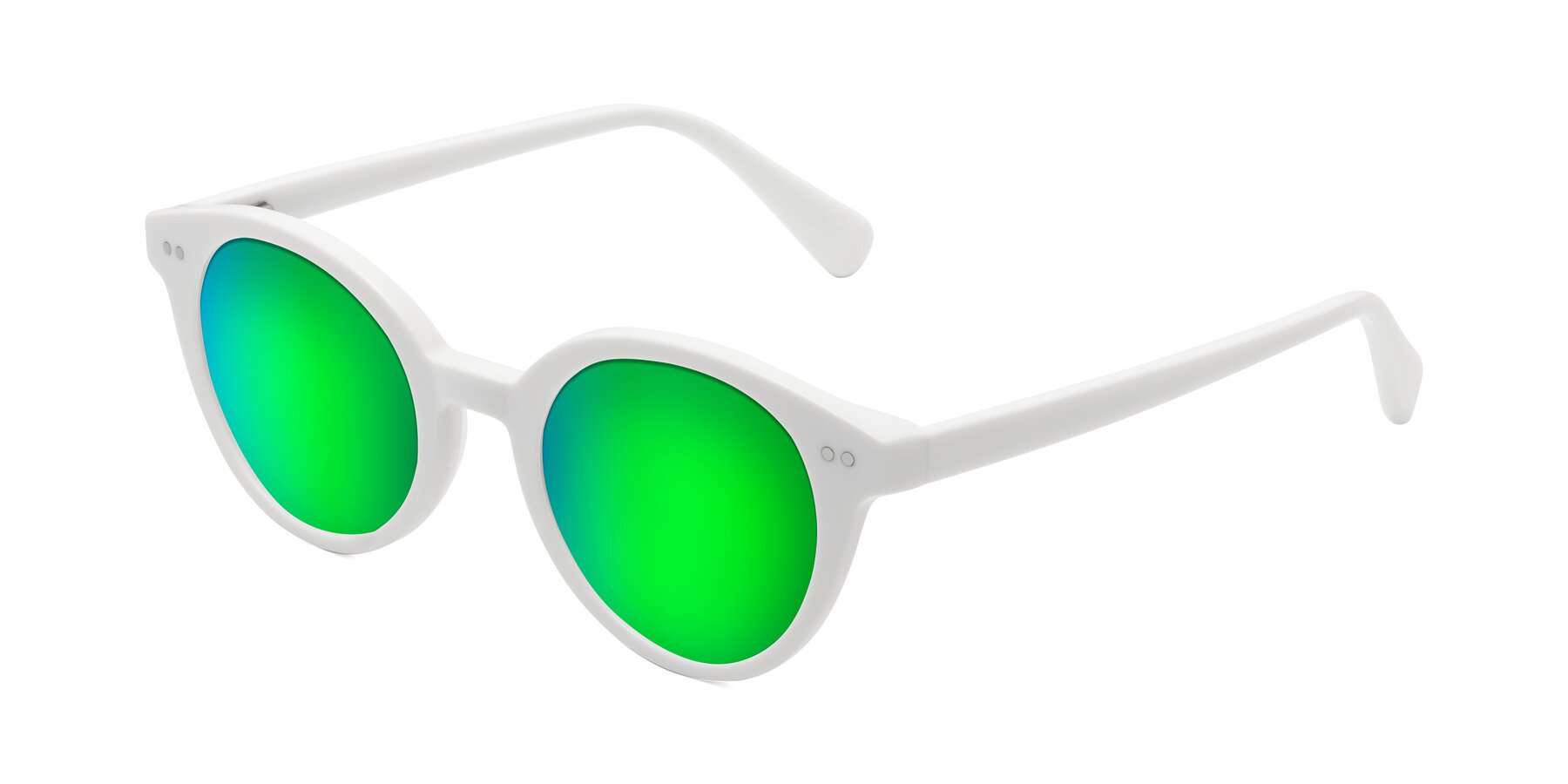 Angle of Bellion in White with Green Mirrored Lenses