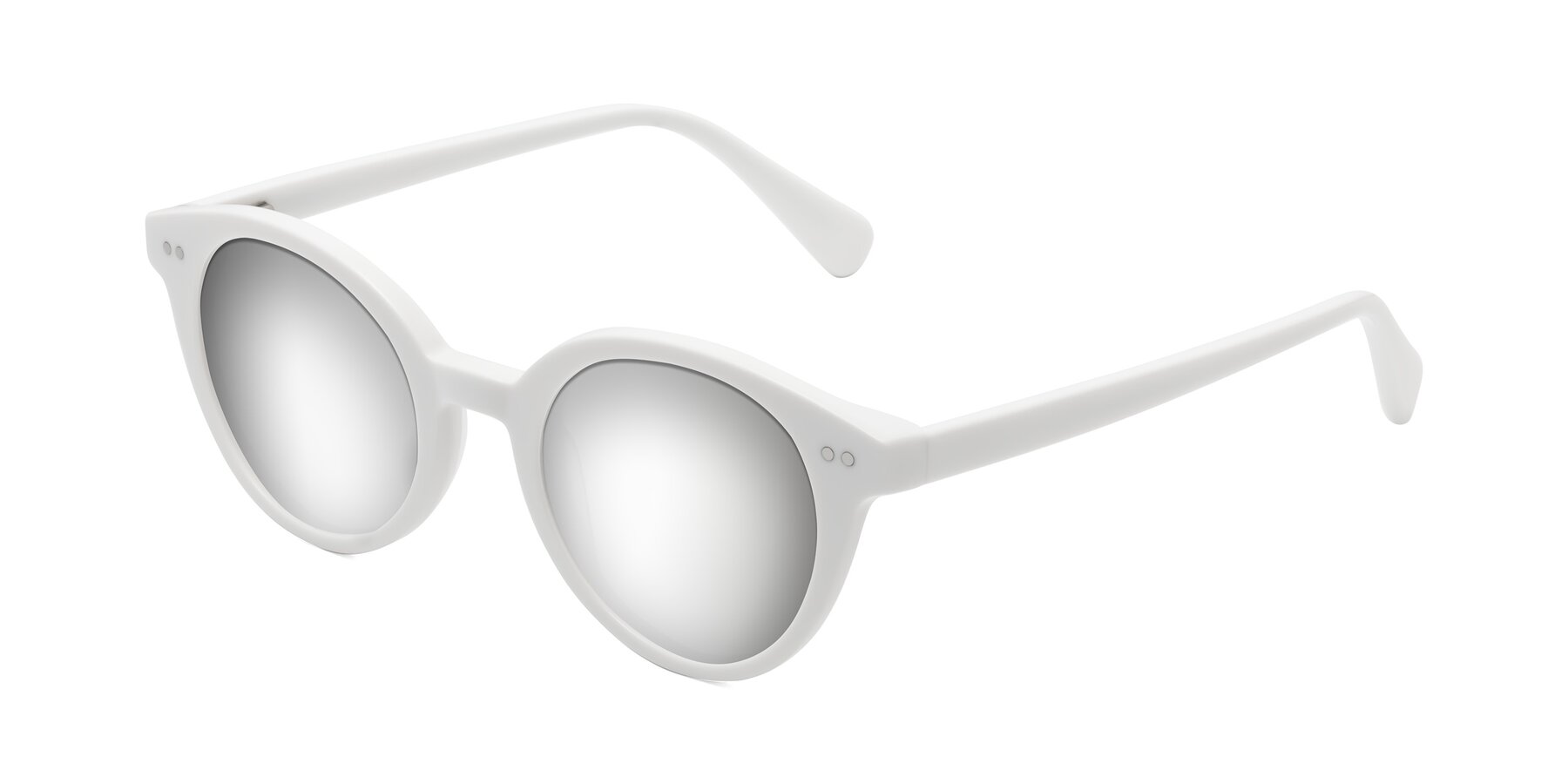 Angle of Bellion in White with Silver Mirrored Lenses