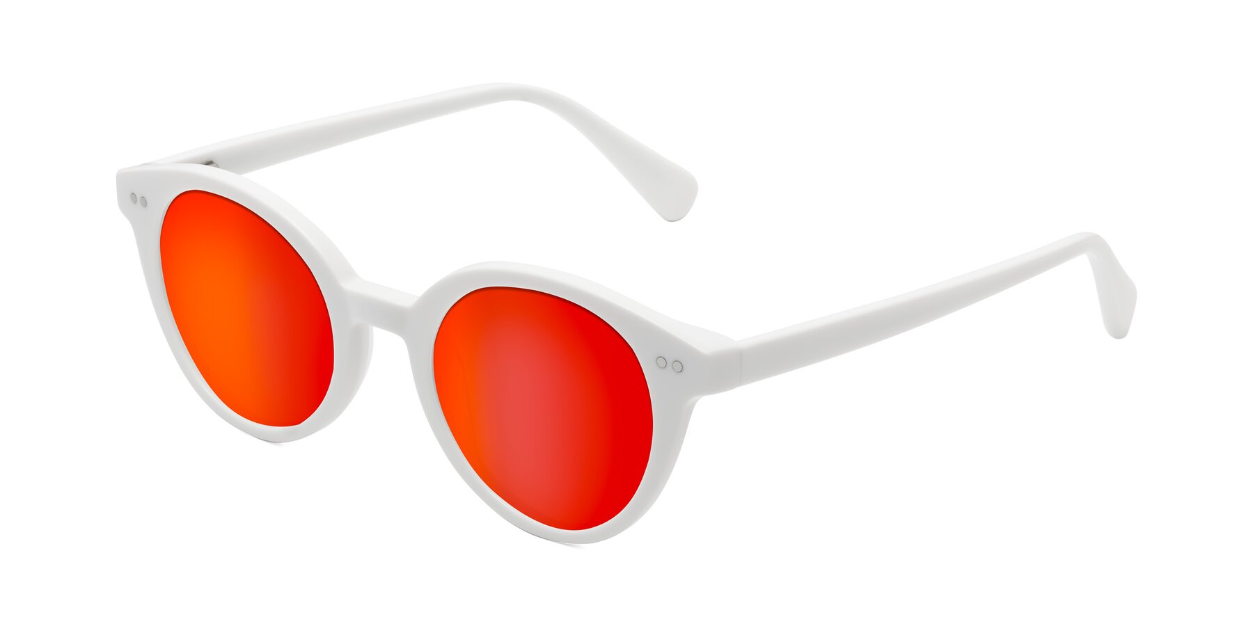 Angle of Bellion in White with Red Gold Mirrored Lenses