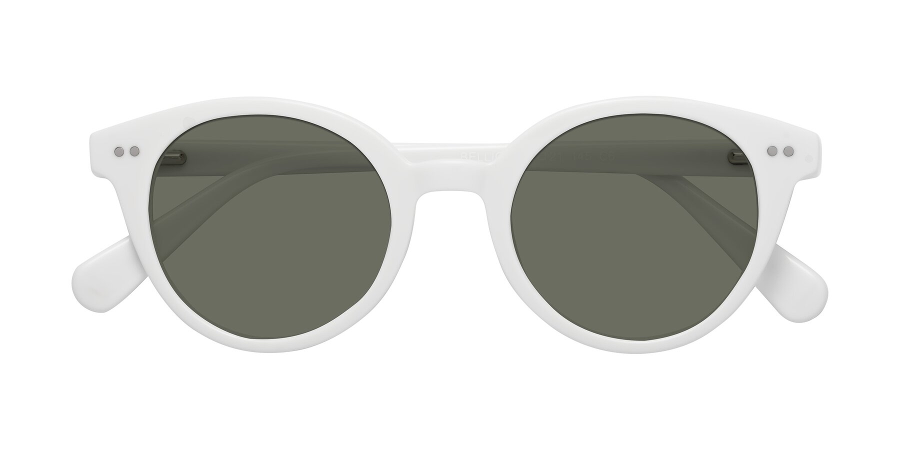 Folded Front of Bellion in White with Gray Polarized Lenses