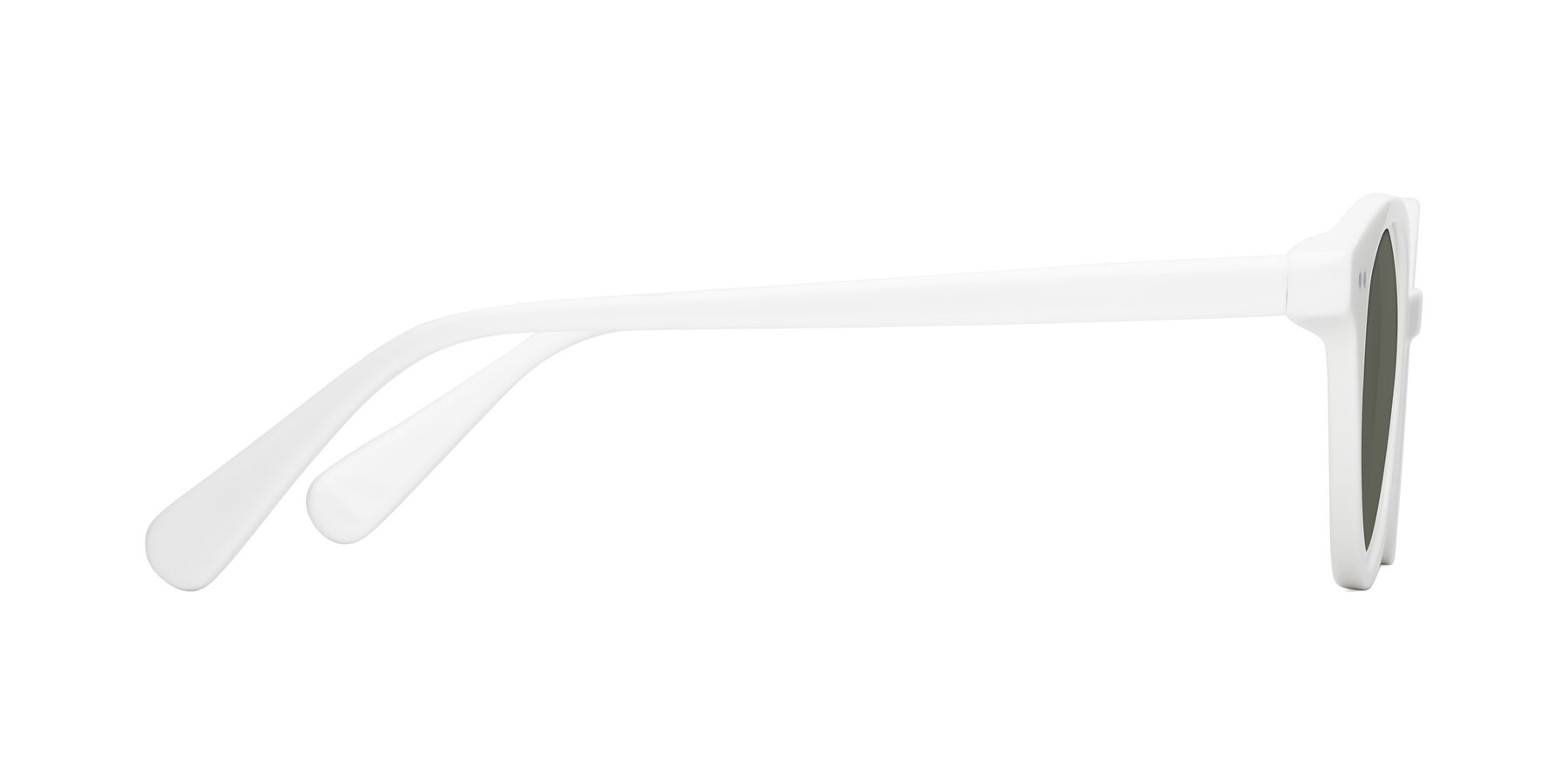 Side of Bellion in White with Gray Polarized Lenses