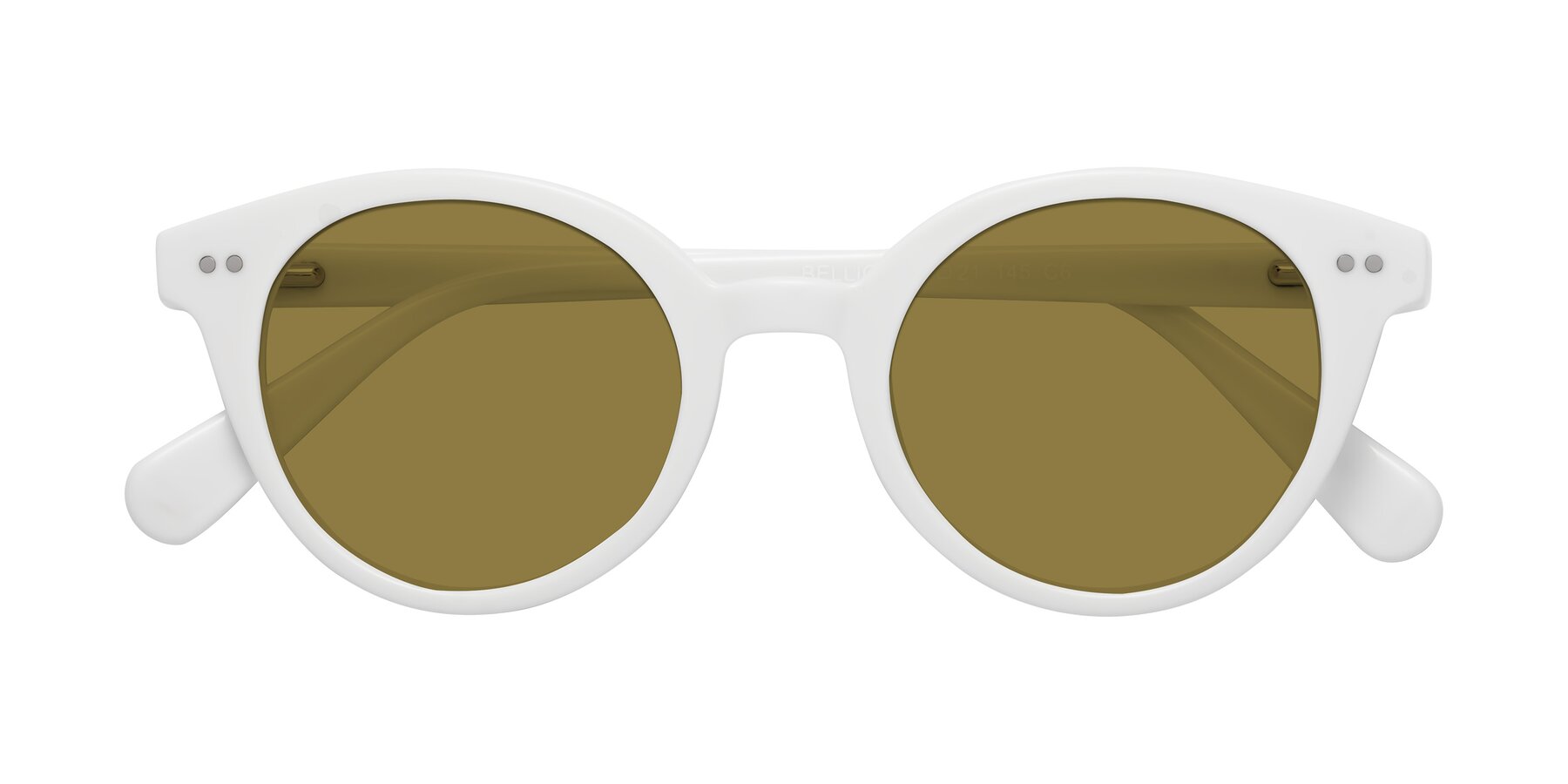 Folded Front of Bellion in White with Brown Polarized Lenses