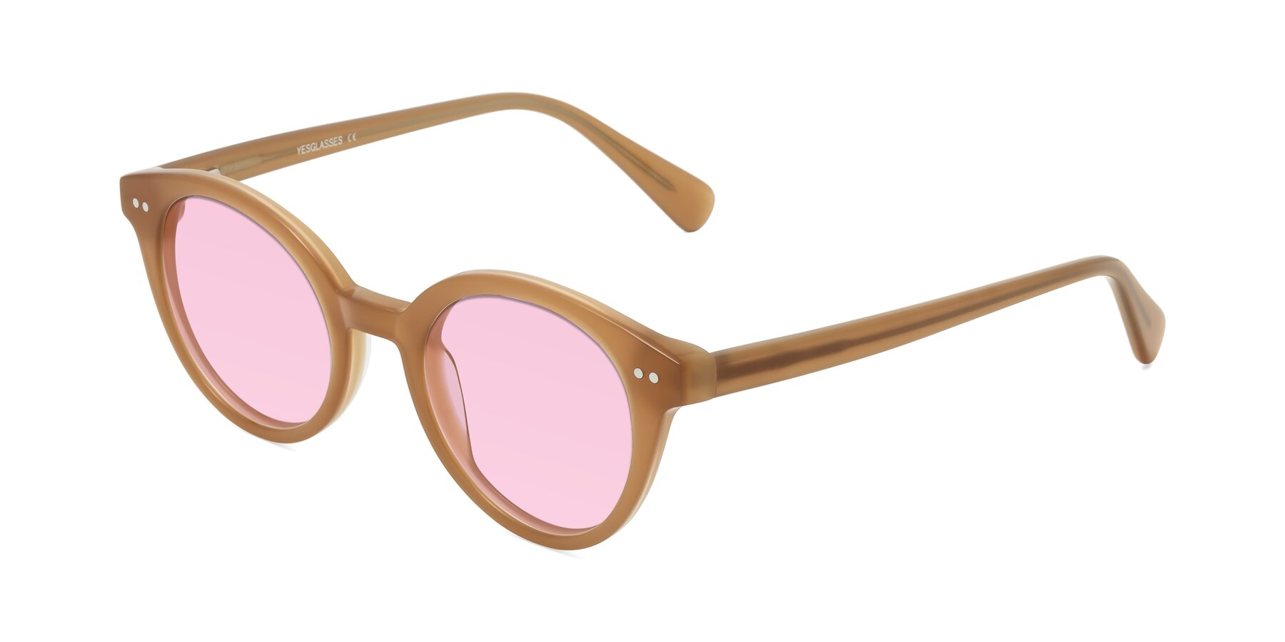 Angle of Bellion in Caramel with Light Pink Tinted Lenses