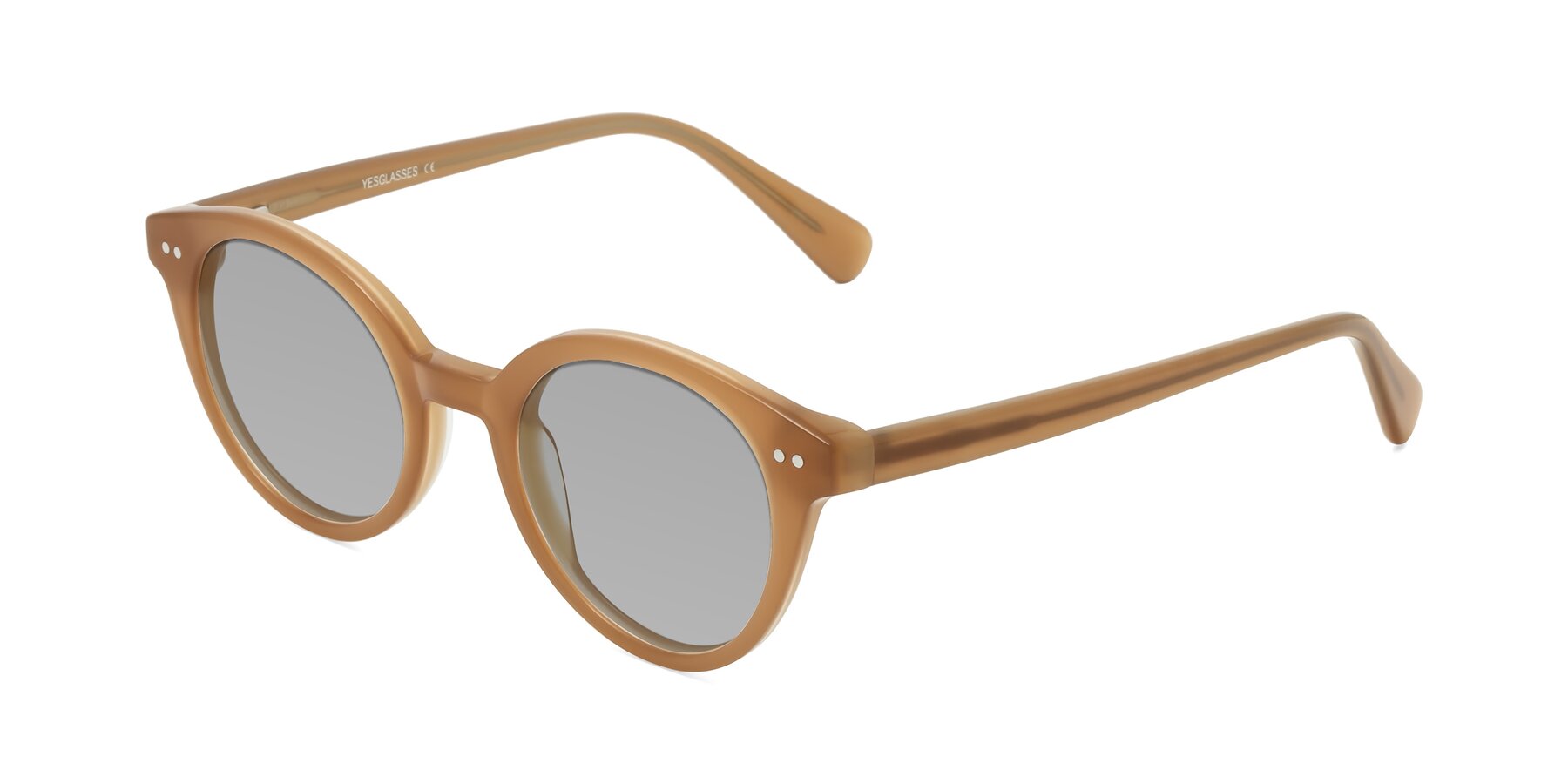 Angle of Bellion in Caramel with Light Gray Tinted Lenses