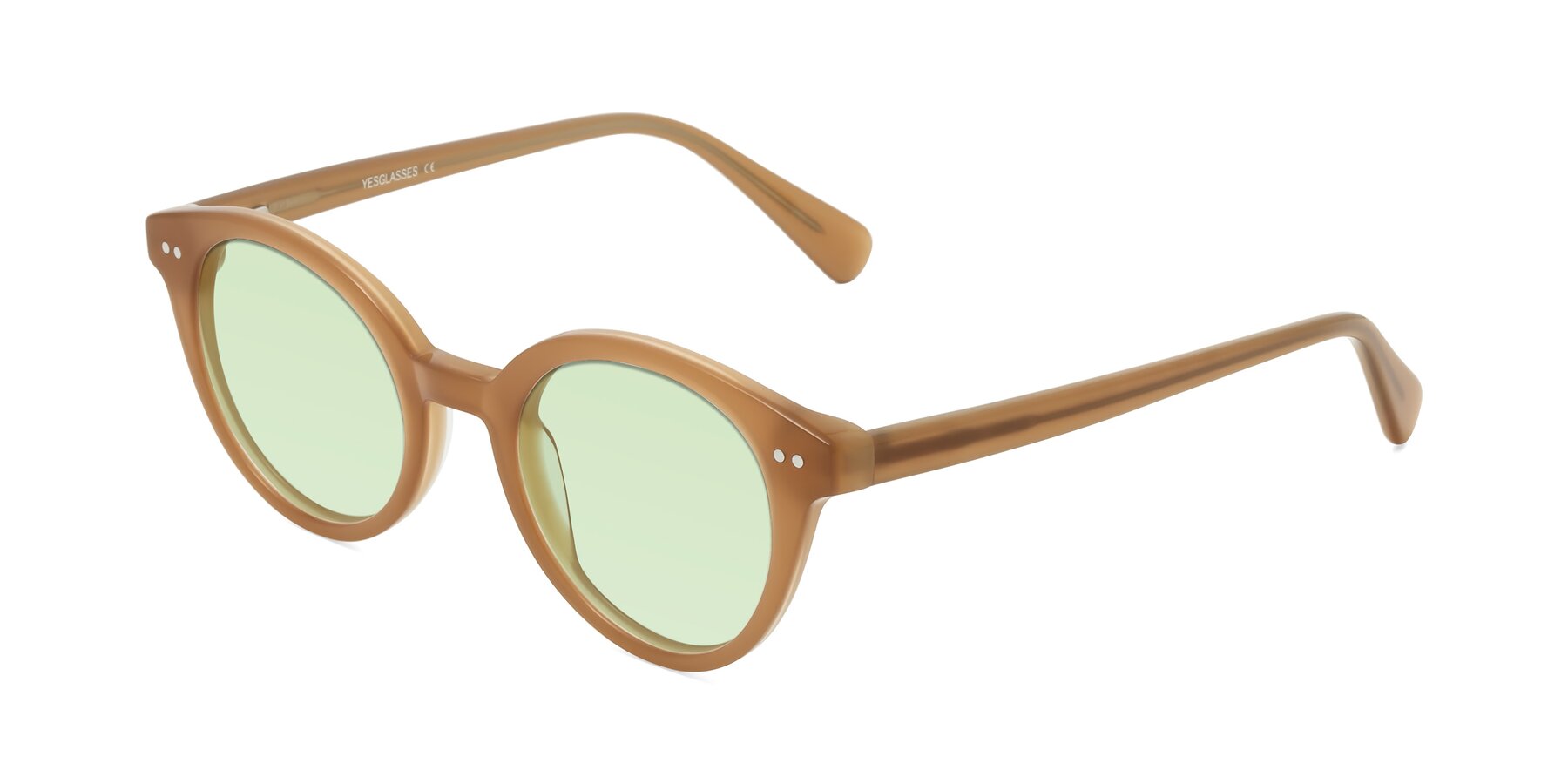 Angle of Bellion in Caramel with Light Green Tinted Lenses