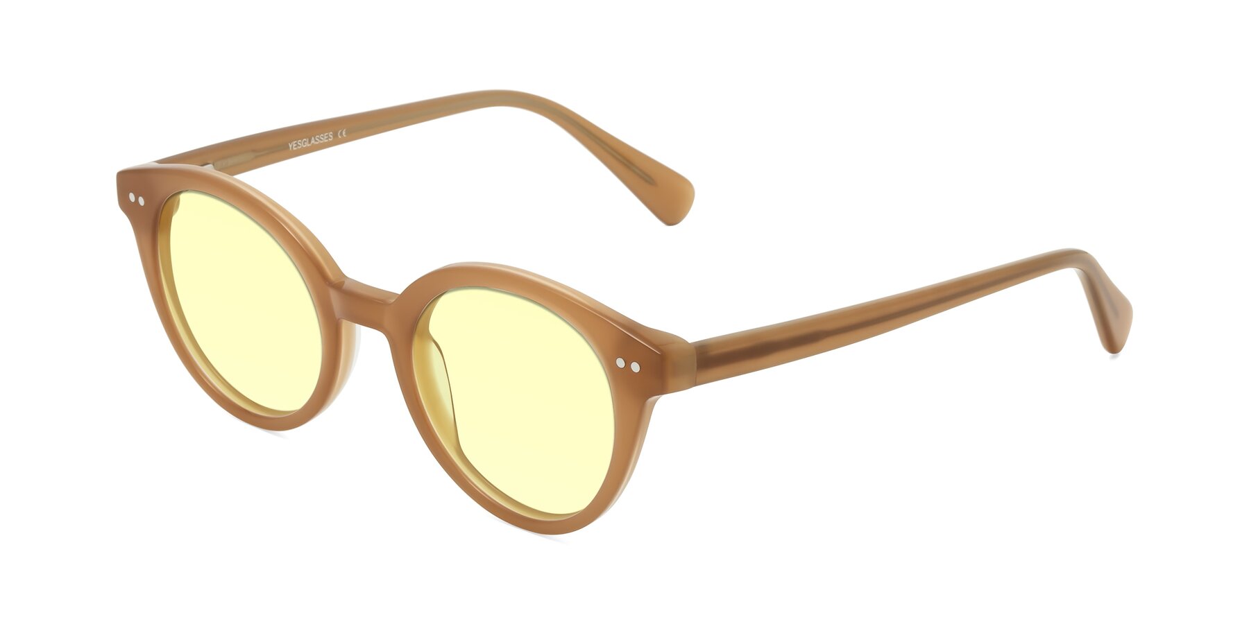 Angle of Bellion in Caramel with Light Yellow Tinted Lenses