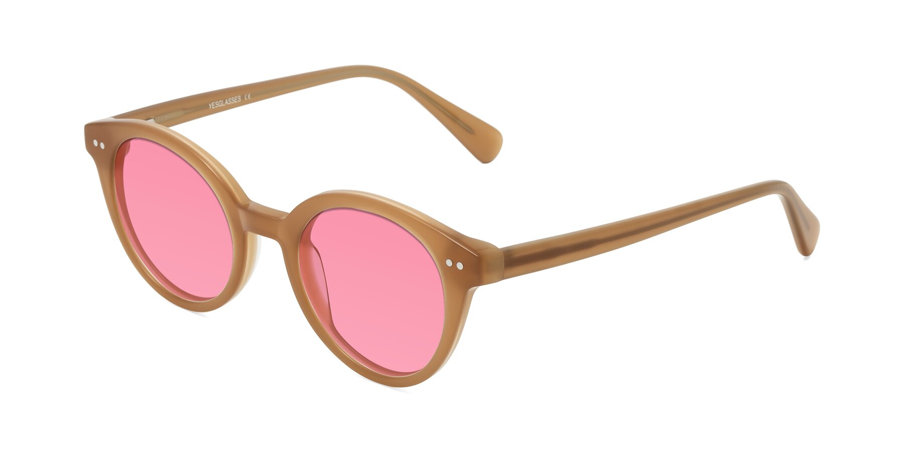 Angle of Bellion in Caramel with Pink Tinted Lenses