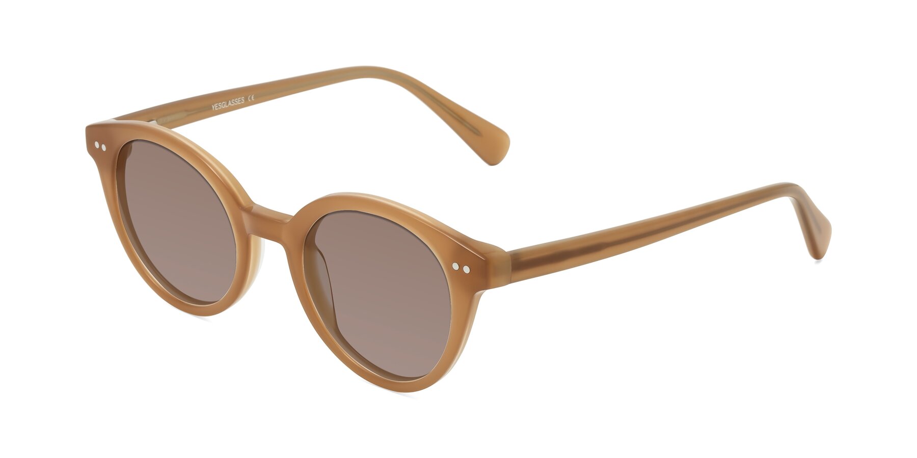 Angle of Bellion in Caramel with Medium Brown Tinted Lenses