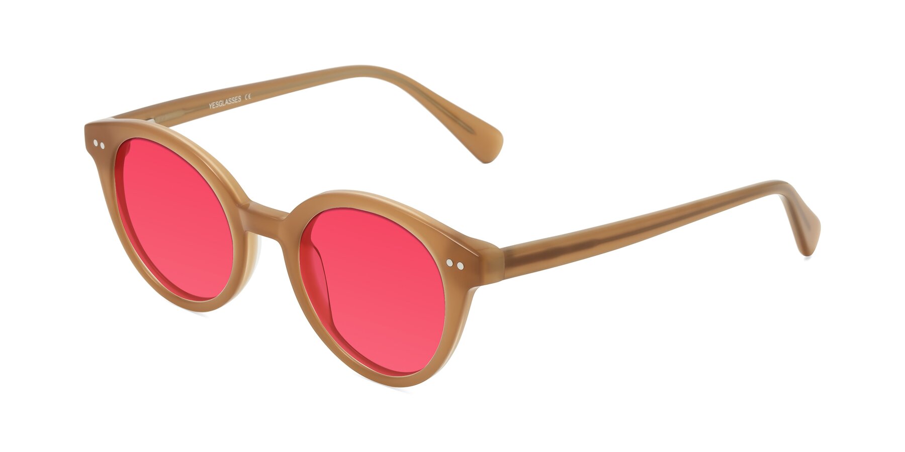 Angle of Bellion in Caramel with Red Tinted Lenses