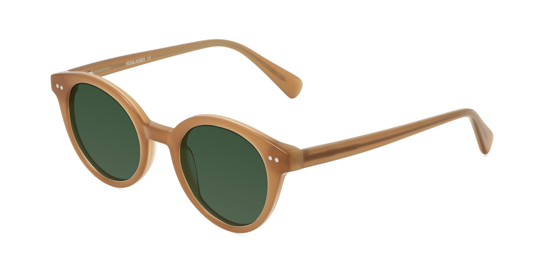 Angle of Bellion in Caramel with Green Tinted Lenses