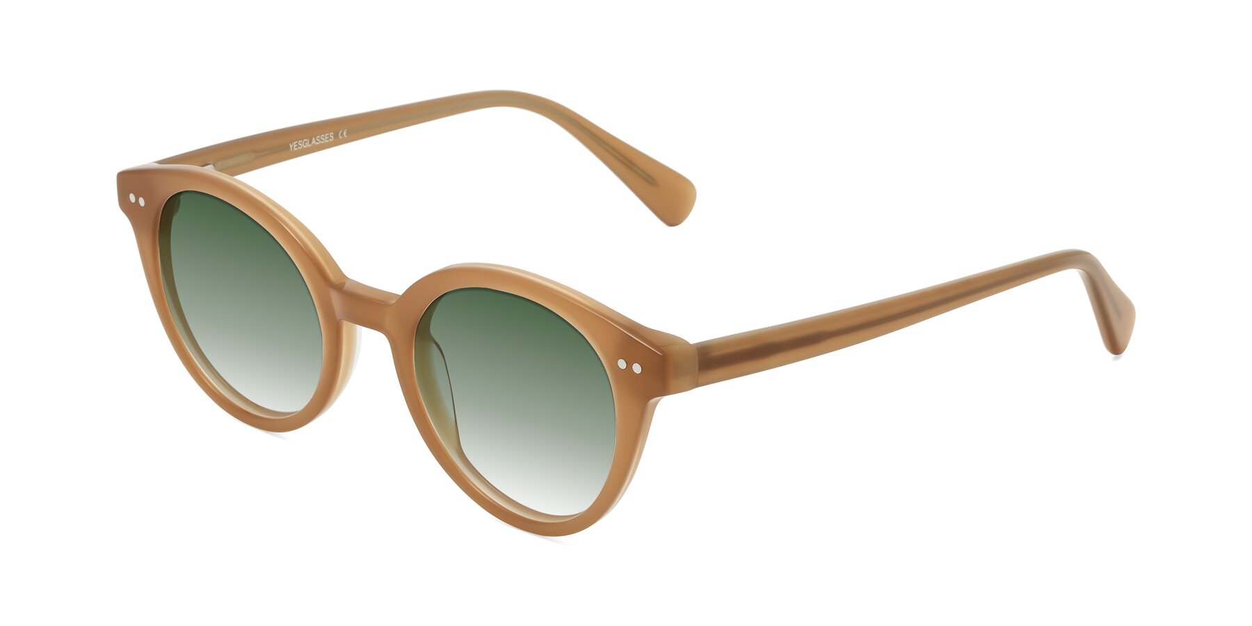 Angle of Bellion in Caramel with Green Gradient Lenses